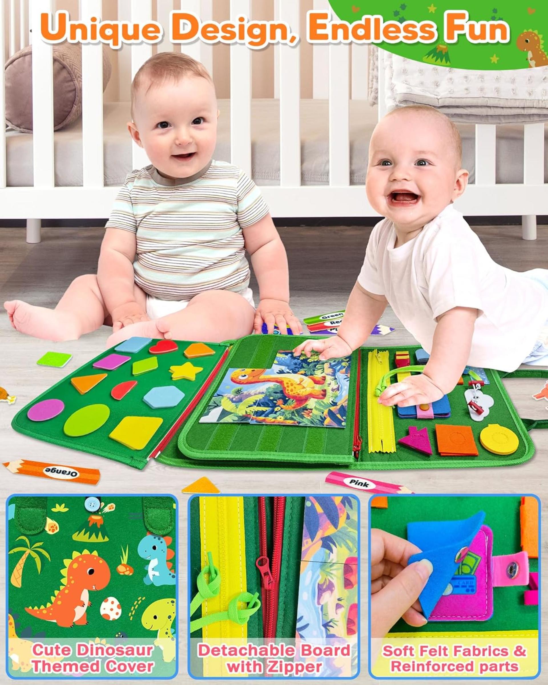 8-Page Montessori Busy Board for Toddlers - Sensory Learning & Fine Motor Skills Toy - 4