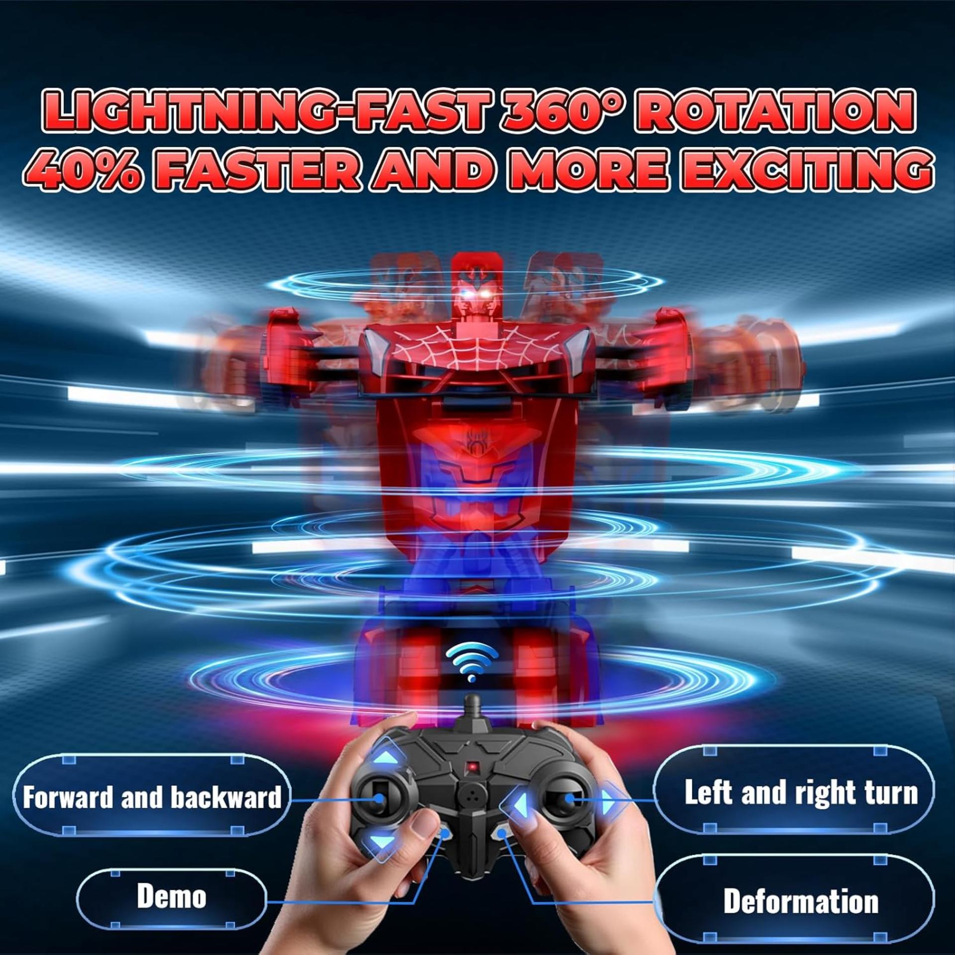 Spider Transform RC Car with Eye & Underbody Lights, 2.4GHz Remote Control Robot Toy - 4