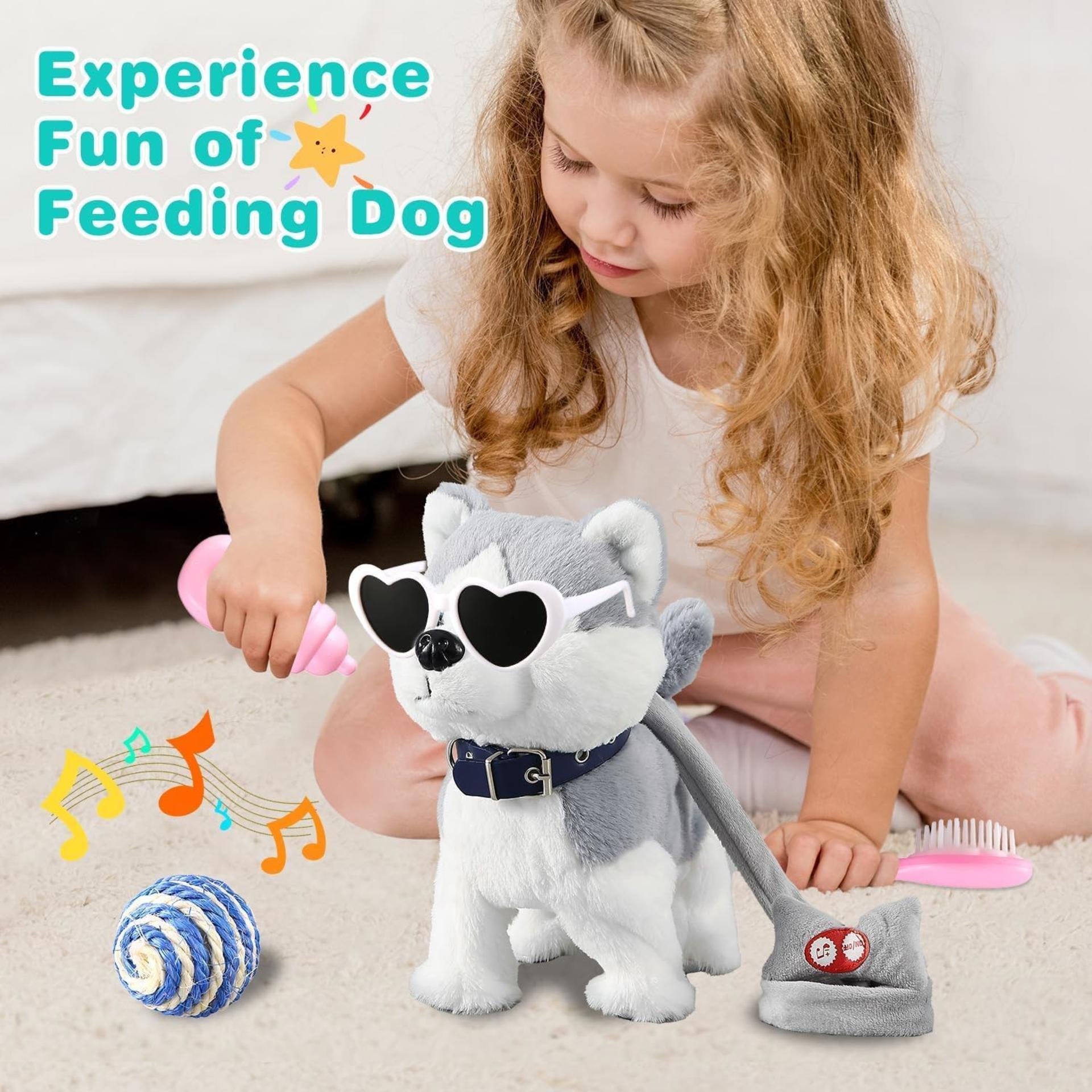 Husky Walking Dog Toy for Girls, Interactive Barking Puppy with Control Leash, Musical Dancing Plush Electronic Pet - 5