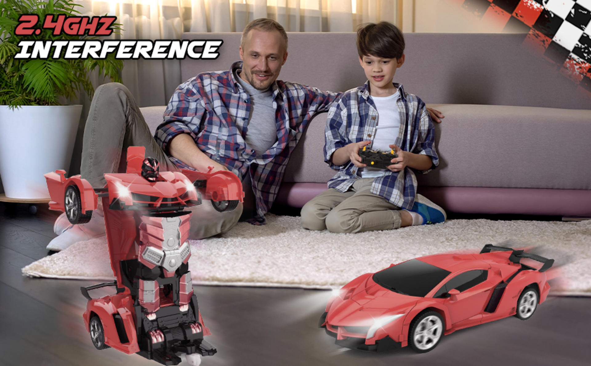 Transforming Remote Control Car for Boys 4-12, 2.4GHz RC Robot Toy with 360° Rotation detail 2