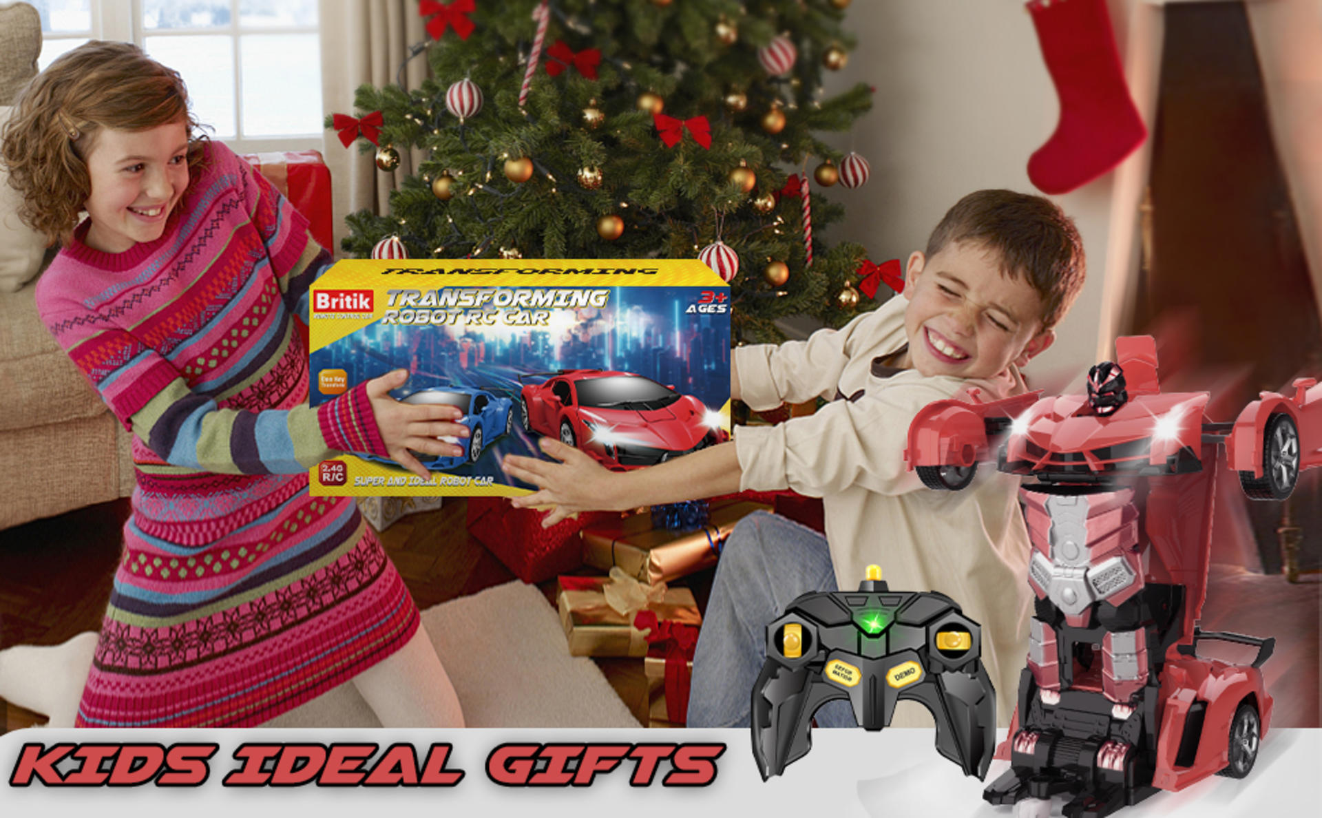 Transforming Remote Control Car for Boys 4-12, 2.4GHz RC Robot Toy with 360° Rotation detail 9
