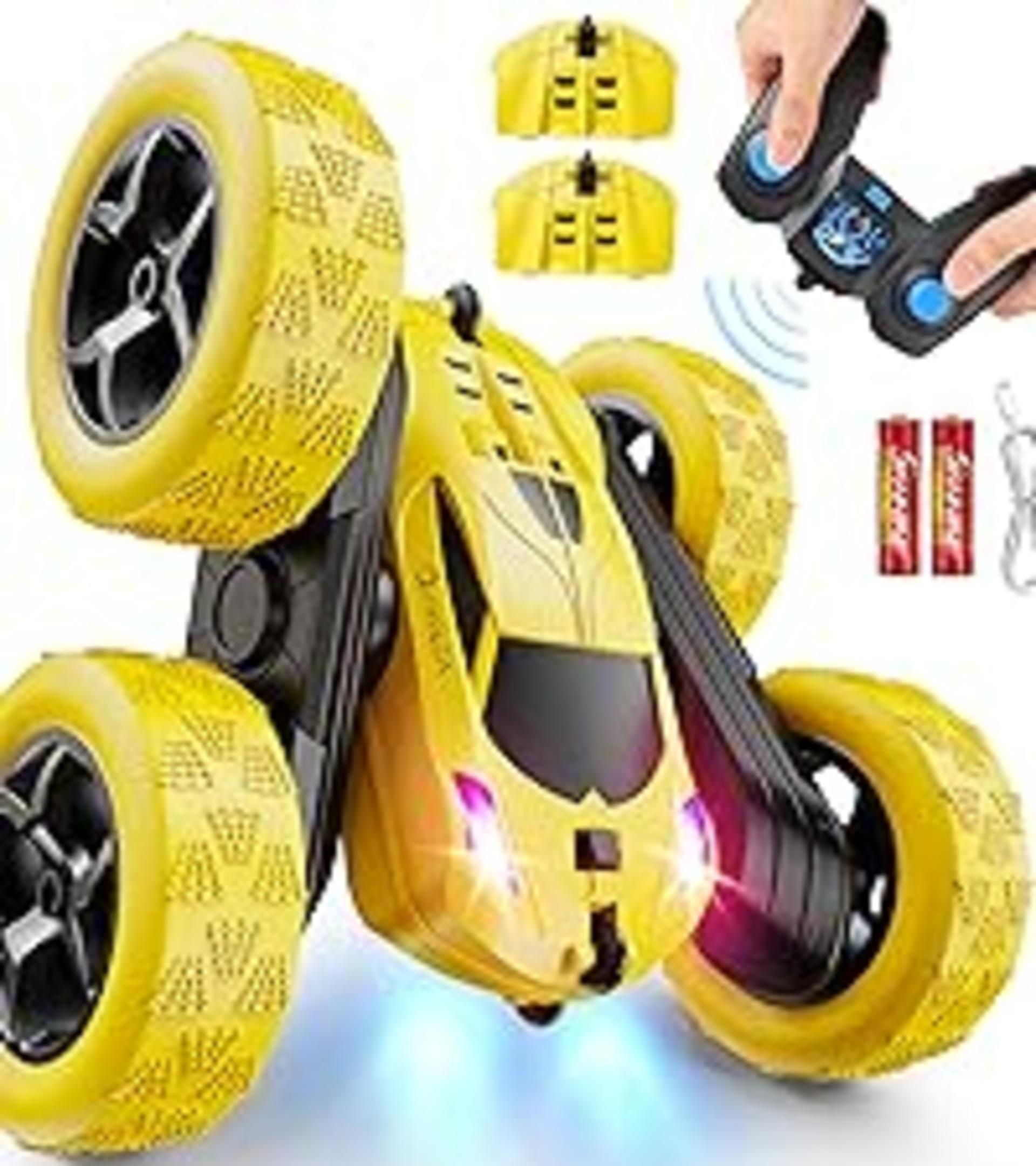 Remote Control Stunt Car for Kids 6+, 4WD Double Sided 360° Rotating RC Toy with Headlights detail 14
