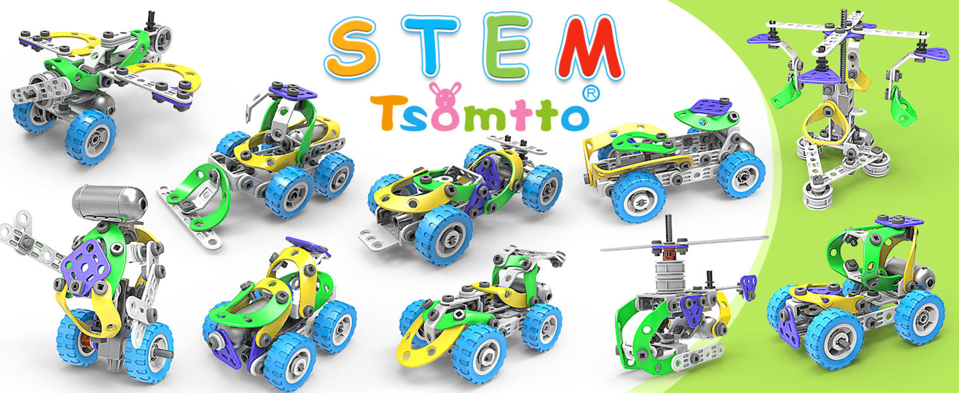 10-in-1 Electric STEM Building Toy Set for Kids Ages 5-12, 109 Pieces Educational Construction Kit detail 1