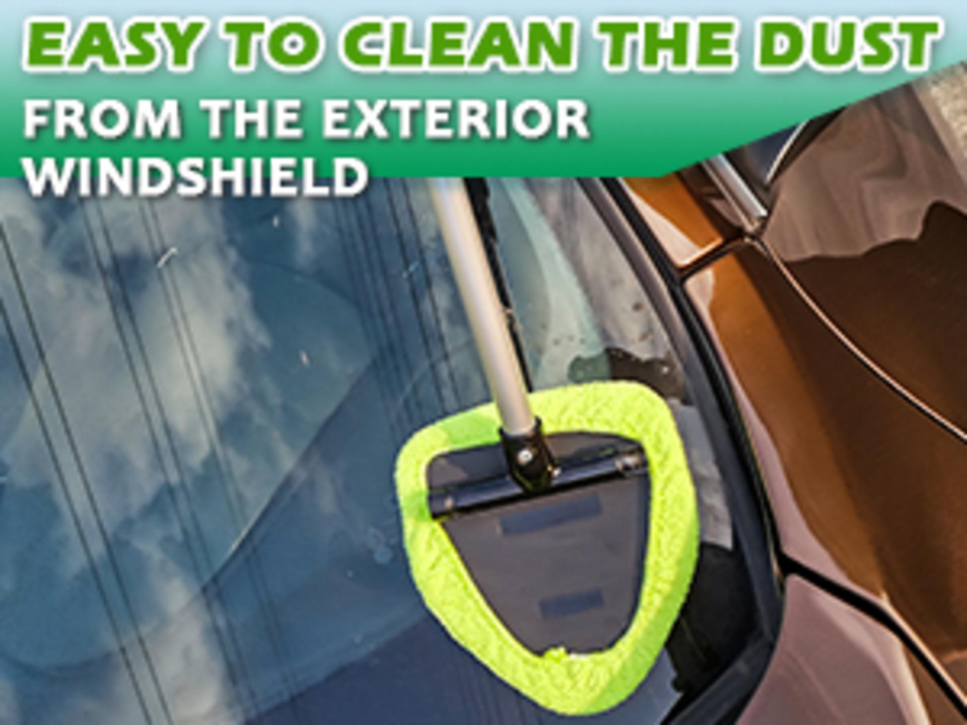 Windshield Cleaner Tool - Car Interior Window Cleaning Kit with Extendable Handle & 4 Microfiber Pads detail 4