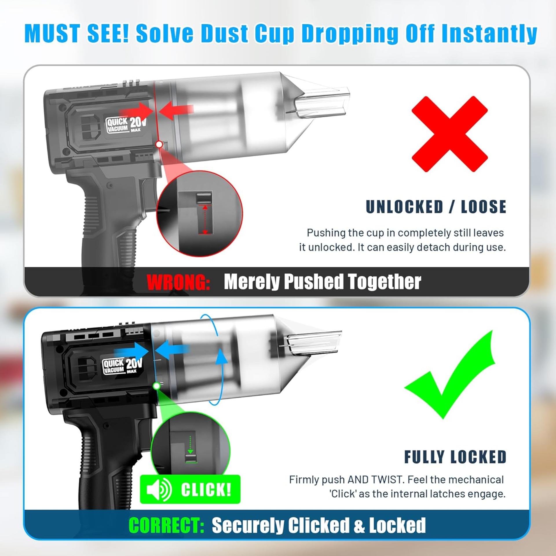 Cordless Car Vacuum, 35000PA Suction Handheld Vacuum with 2 Batteries, 60Min Runtime - 7