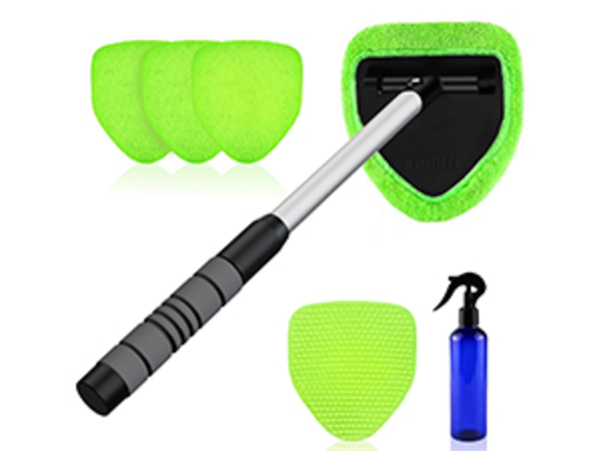 Windshield Cleaner Tool - Car Interior Window Cleaning Kit with Extendable Handle & 4 Microfiber Pads detail 8