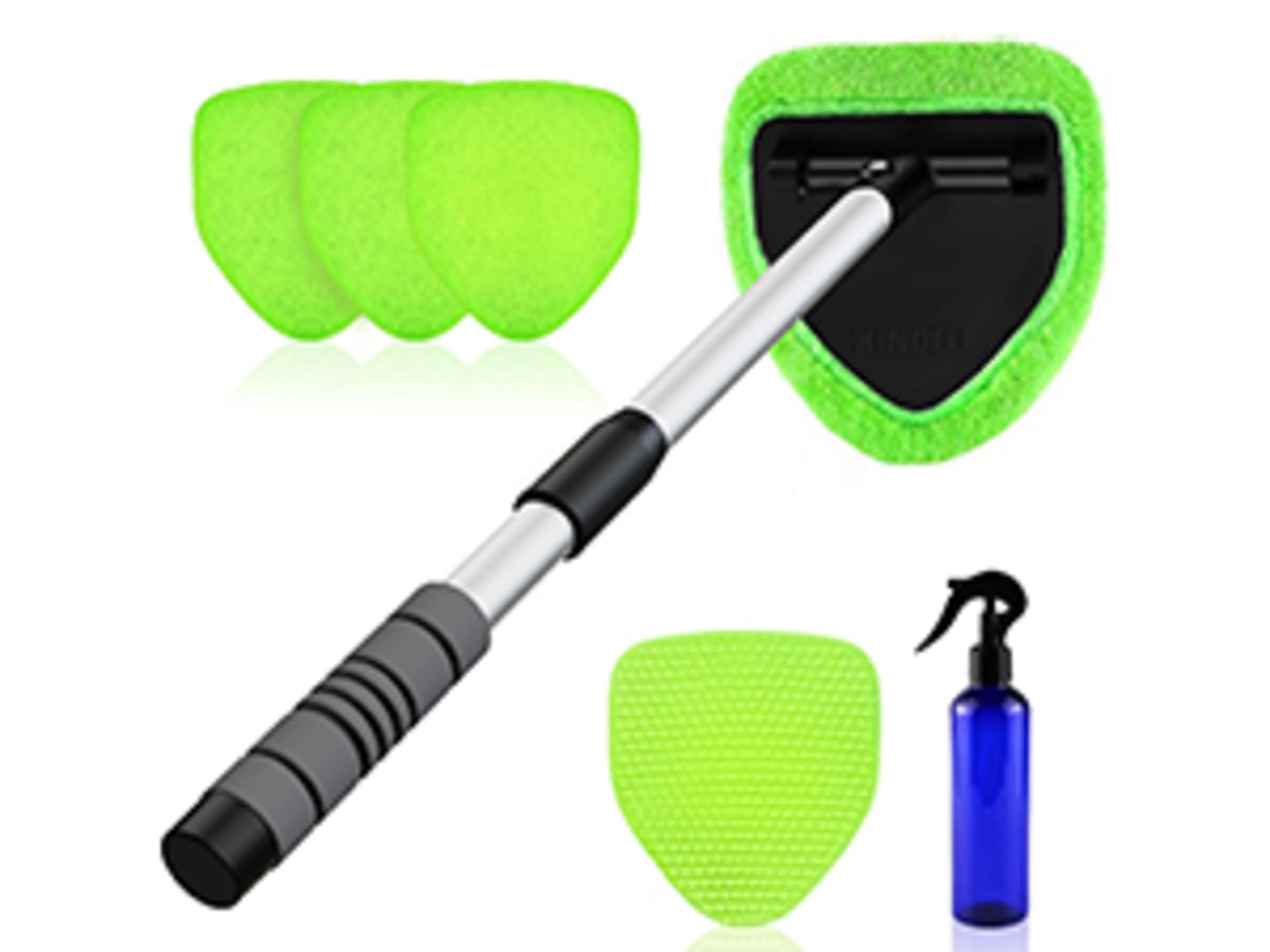Windshield Cleaner Tool - Car Interior Window Cleaning Kit with Extendable Handle & 4 Microfiber Pads detail 9