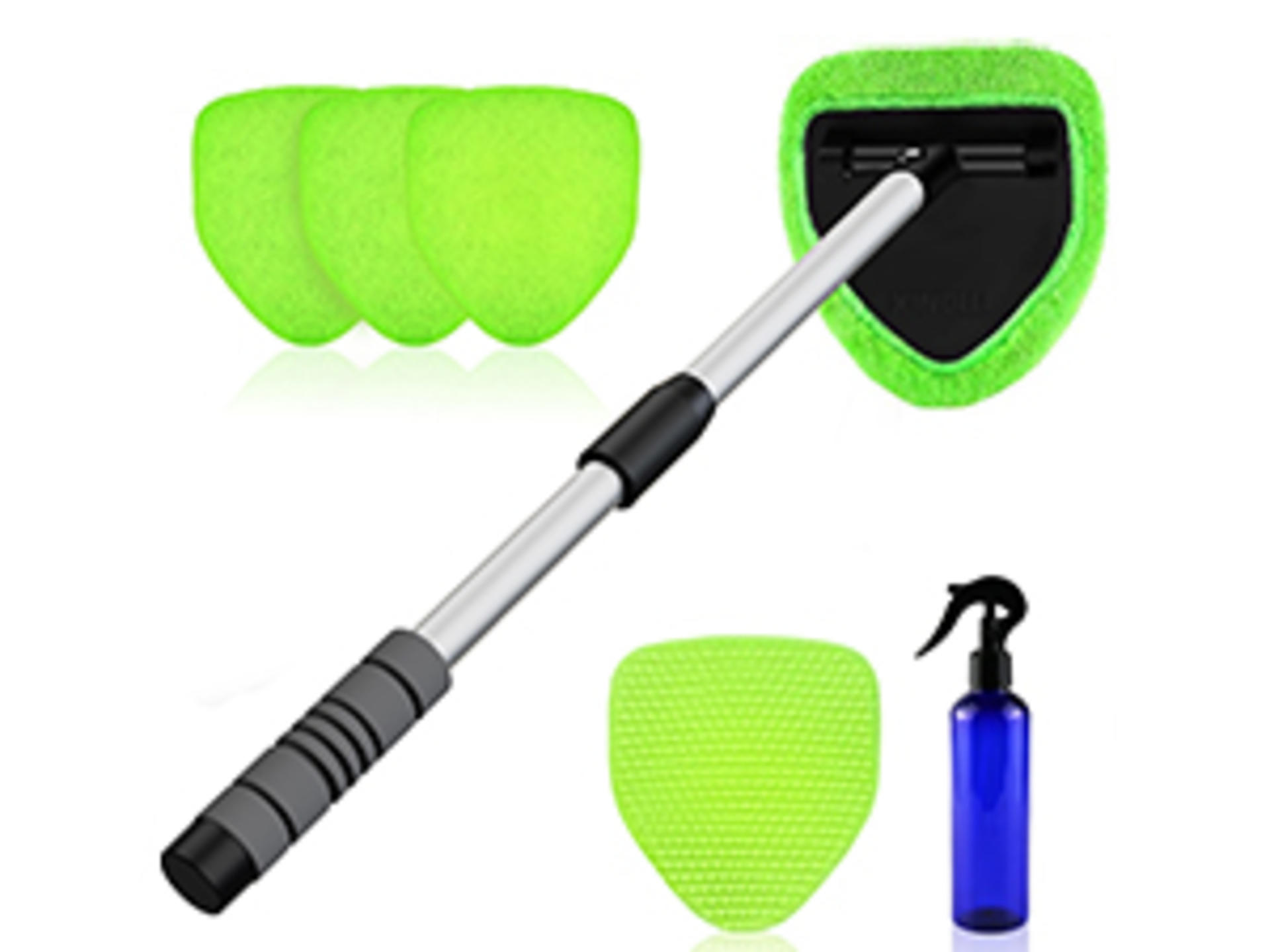 Windshield Cleaner Tool - Car Interior Window Cleaning Kit with Extendable Handle & 4 Microfiber Pads detail 10