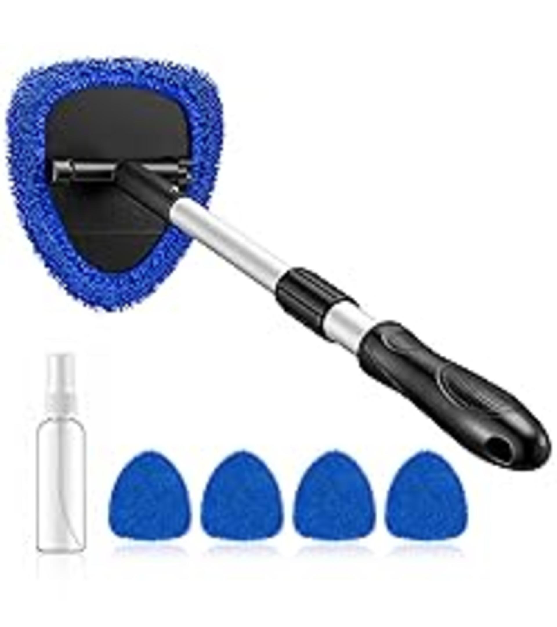 Windshield Cleaner Tool with Extendable Handle and 4 High-Density Microfiber Pads detail 13