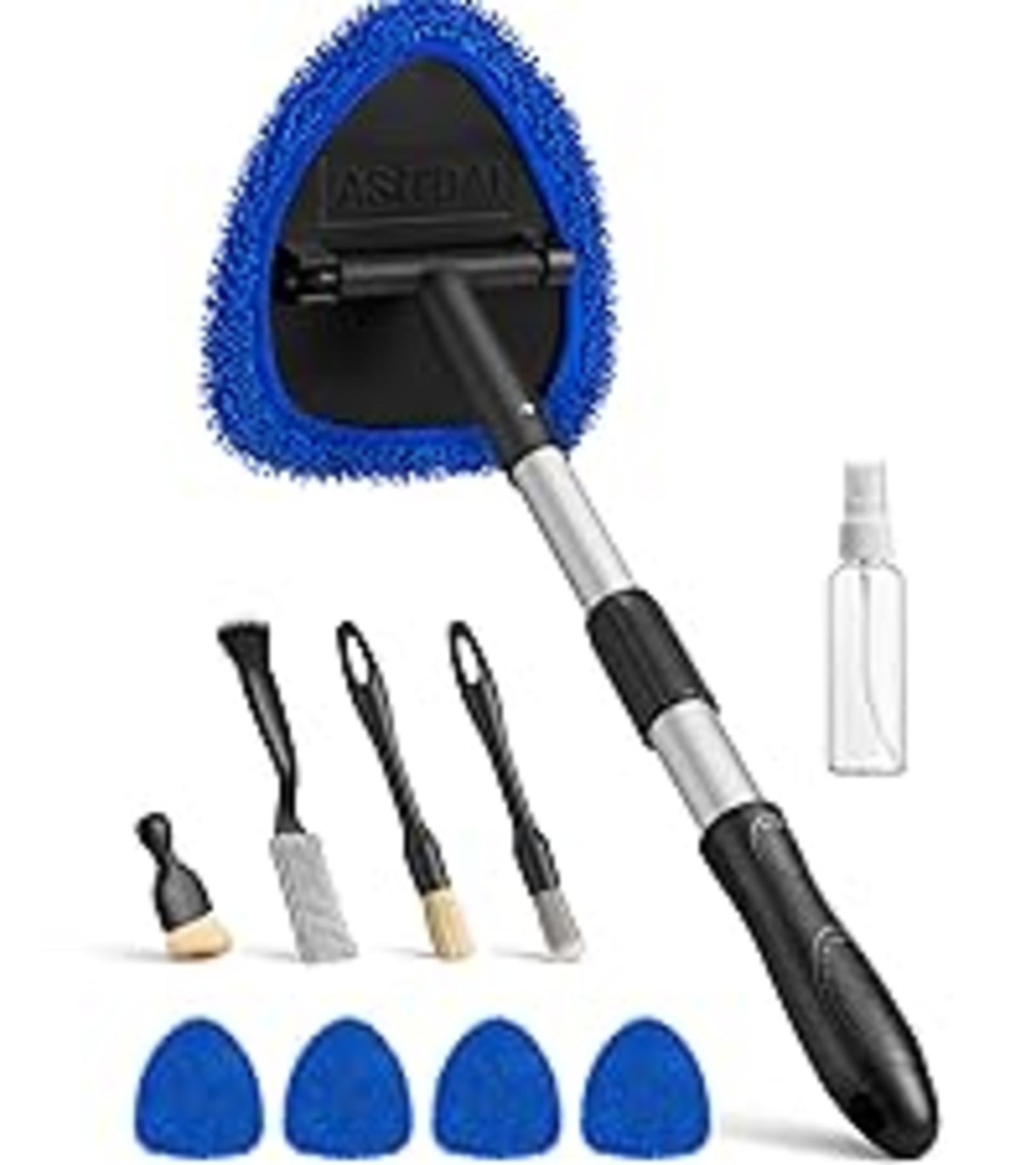Windshield Cleaner Tool with Extendable Handle and 4 High-Density Microfiber Pads detail 15