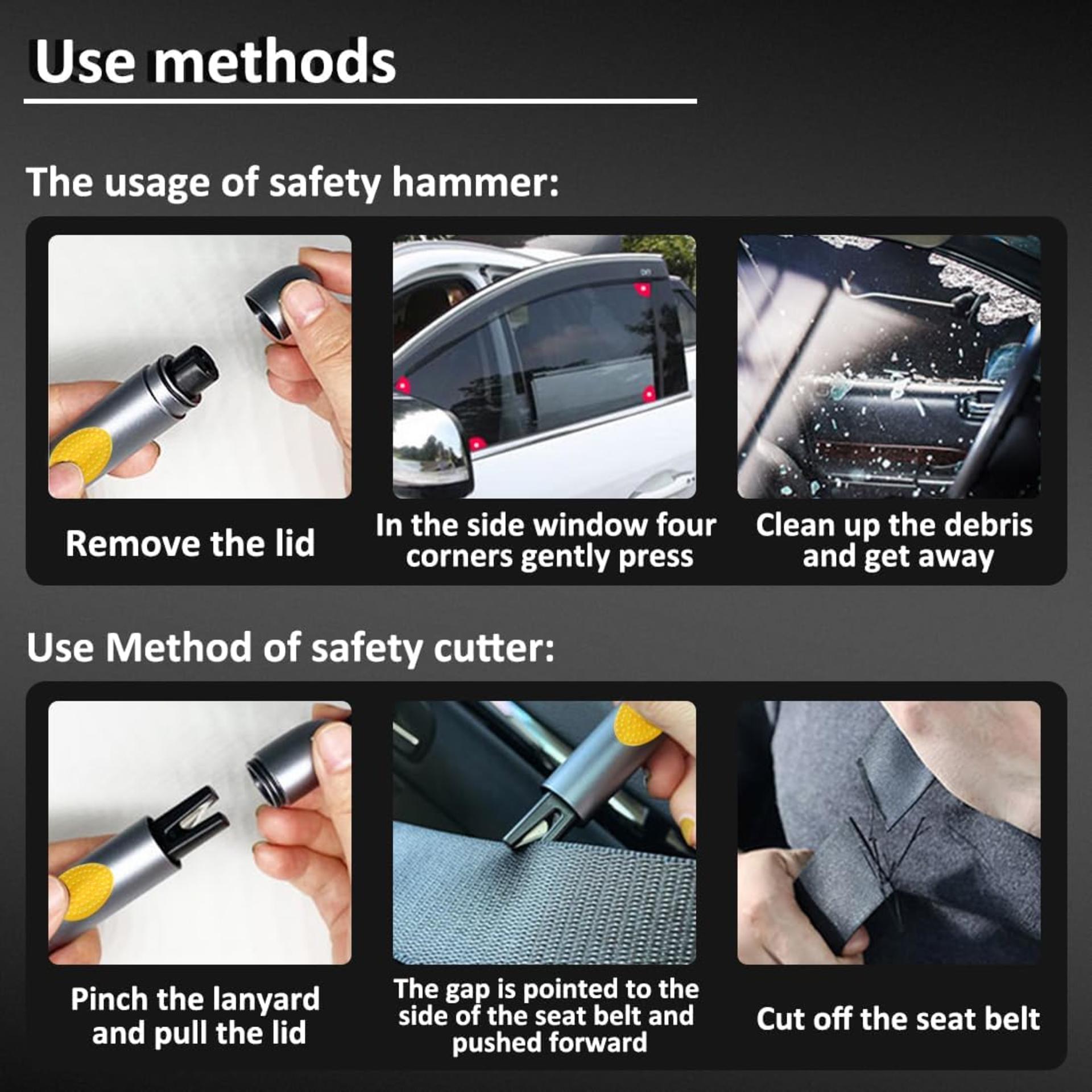 2026 Upgraded 2-in-1 Car Glass Breaker and Seatbelt Cutter Emergency Escape Tool (3PCS) - 7