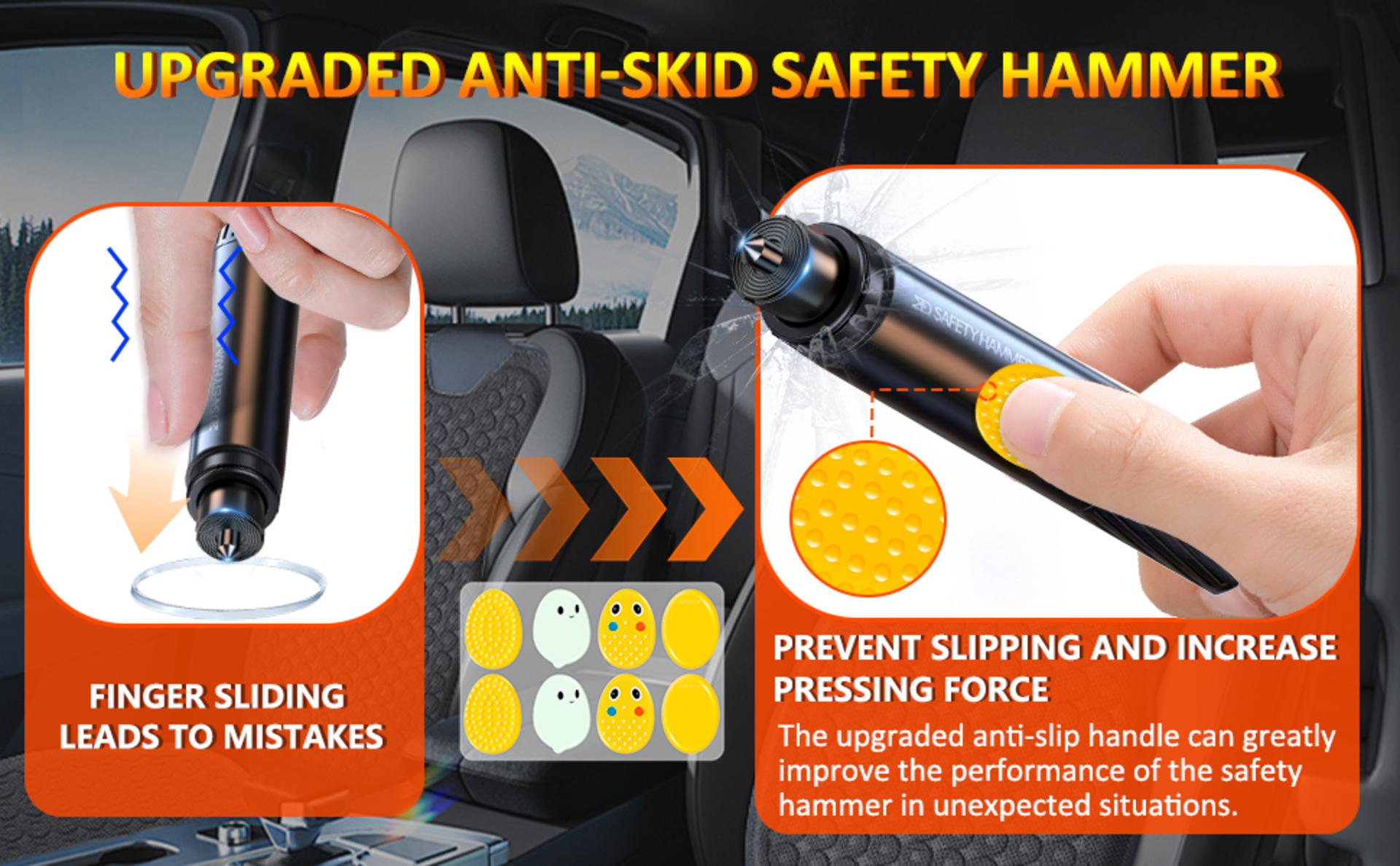 2026 Upgraded 2-in-1 Car Glass Breaker and Seatbelt Cutter Emergency Escape Tool (3PCS) detail 7