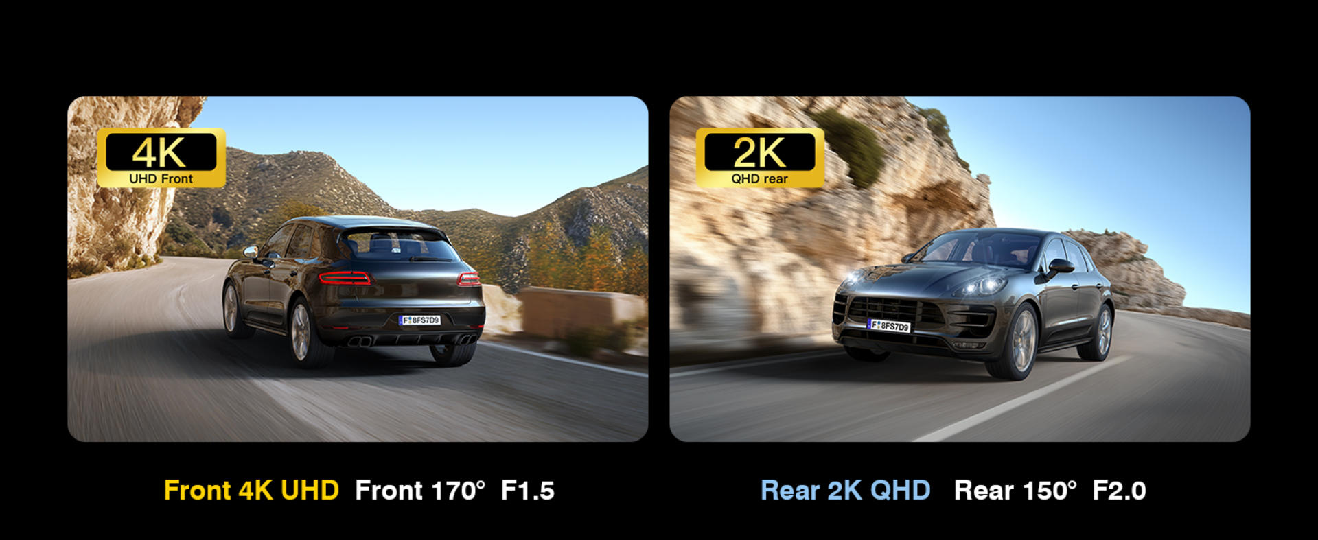 4K+2K Dual Dash Cam Front and Rear with 5.8G Wi-Fi, GPS, and 64GB Card detail 3