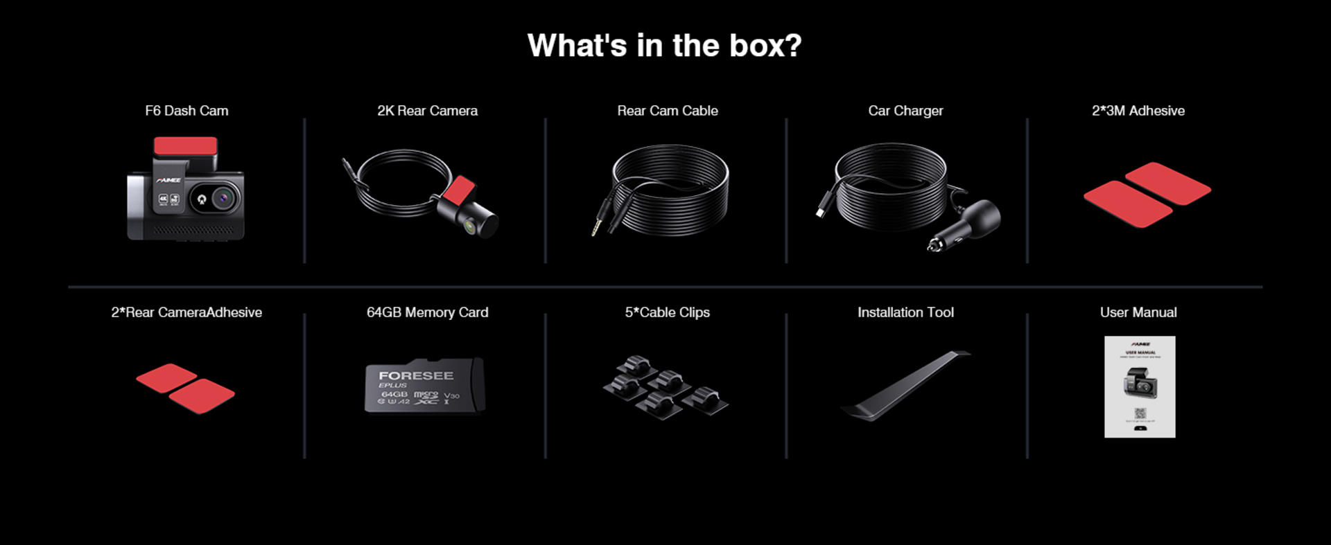 4K+2K Dual Dash Cam Front and Rear with 5.8G Wi-Fi, GPS, and 64GB Card detail 7