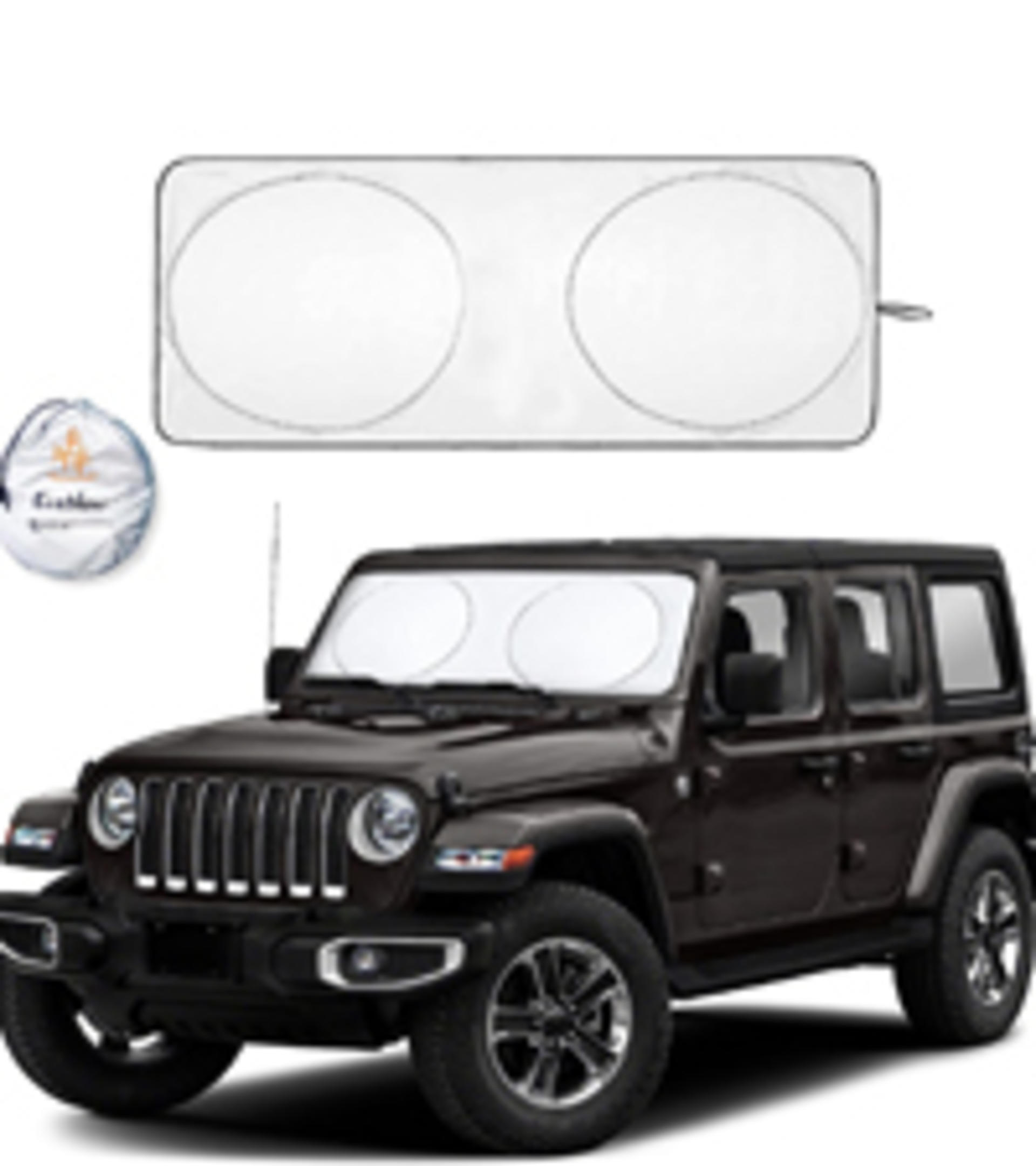 Car Windshield Sunshade - Blocks 99% Heat & UV Rays, Universal Fit for Cars, SUVs, Trucks (64x32 Inches) detail 15