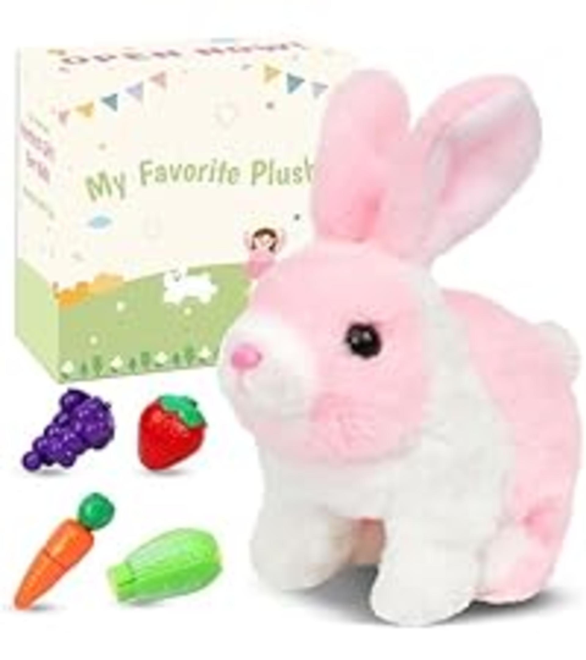 Interactive Bunny Plush Toy - Jumping Spotted Rabbit with Moving Ears and Nose, Singing and Shaking detail 7
