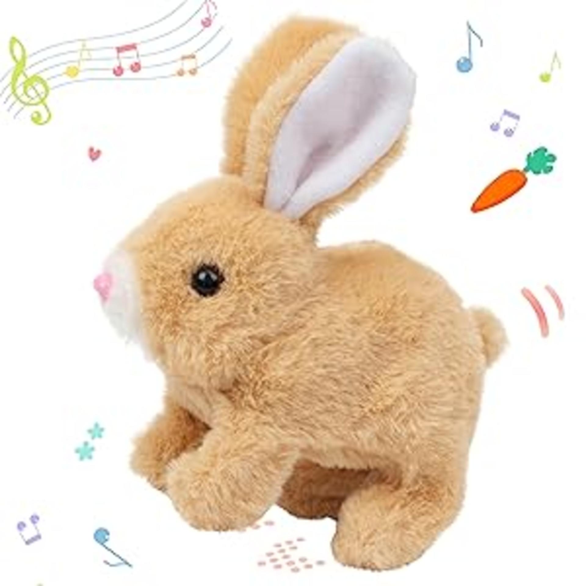 Interactive Electronic Hopping Rabbit Plush Bunny Toy with Sounds and Movements, 7'' detail 3
