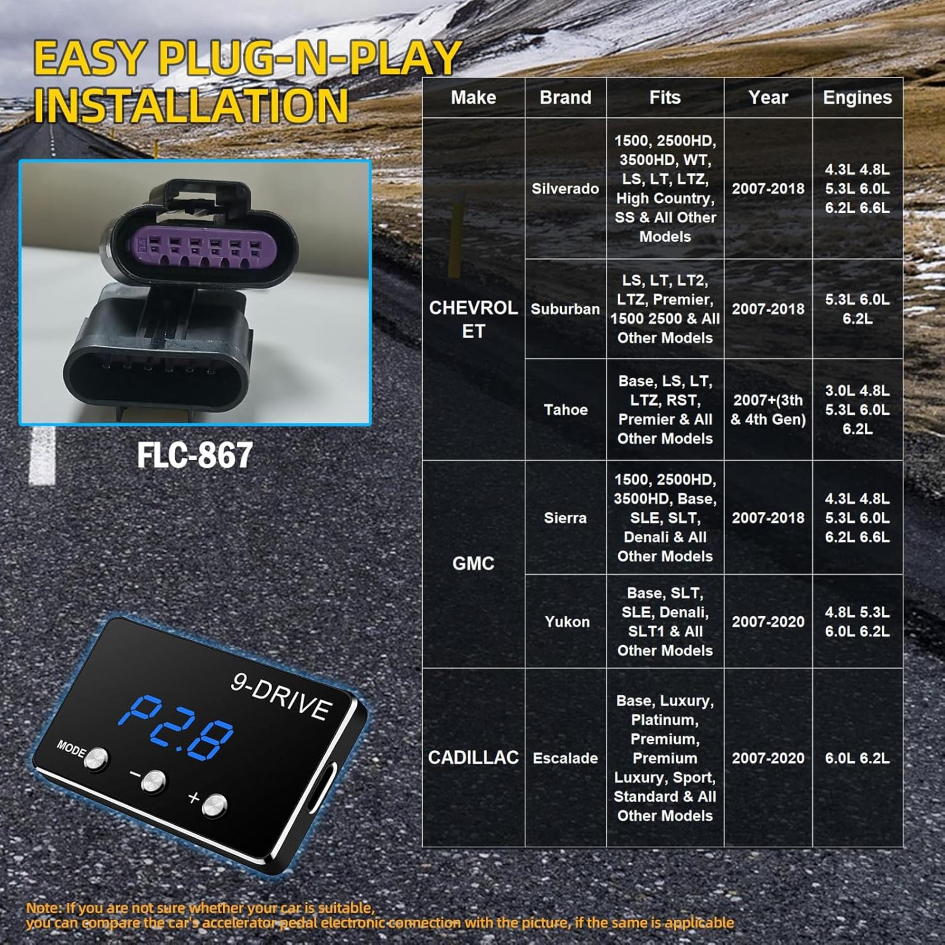 9 Drive Modes Smart Electronic Racing Throttle Response Controller for Full-Size Trucks and SUVs - 2