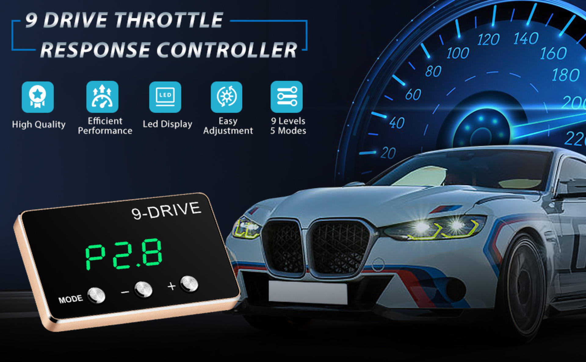 9 Drive Throttle Response Controller for 2007-2020 Select Trucks and SUVs, Electronic Accelerator detail 1