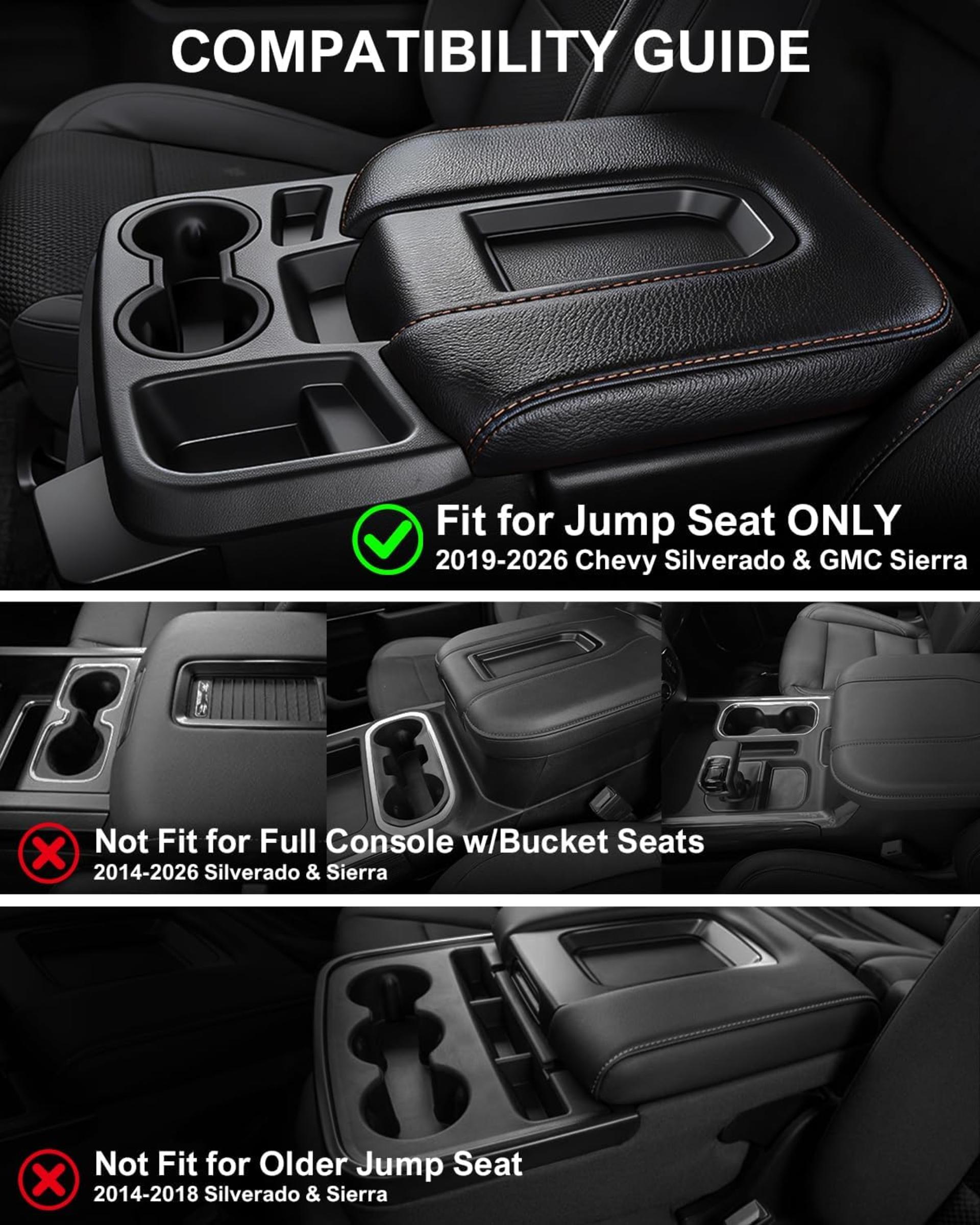 Center Console Hanging Organizer Box for 2019-2026 Full-Size Pickup Trucks with Split-Bench Seats - 2