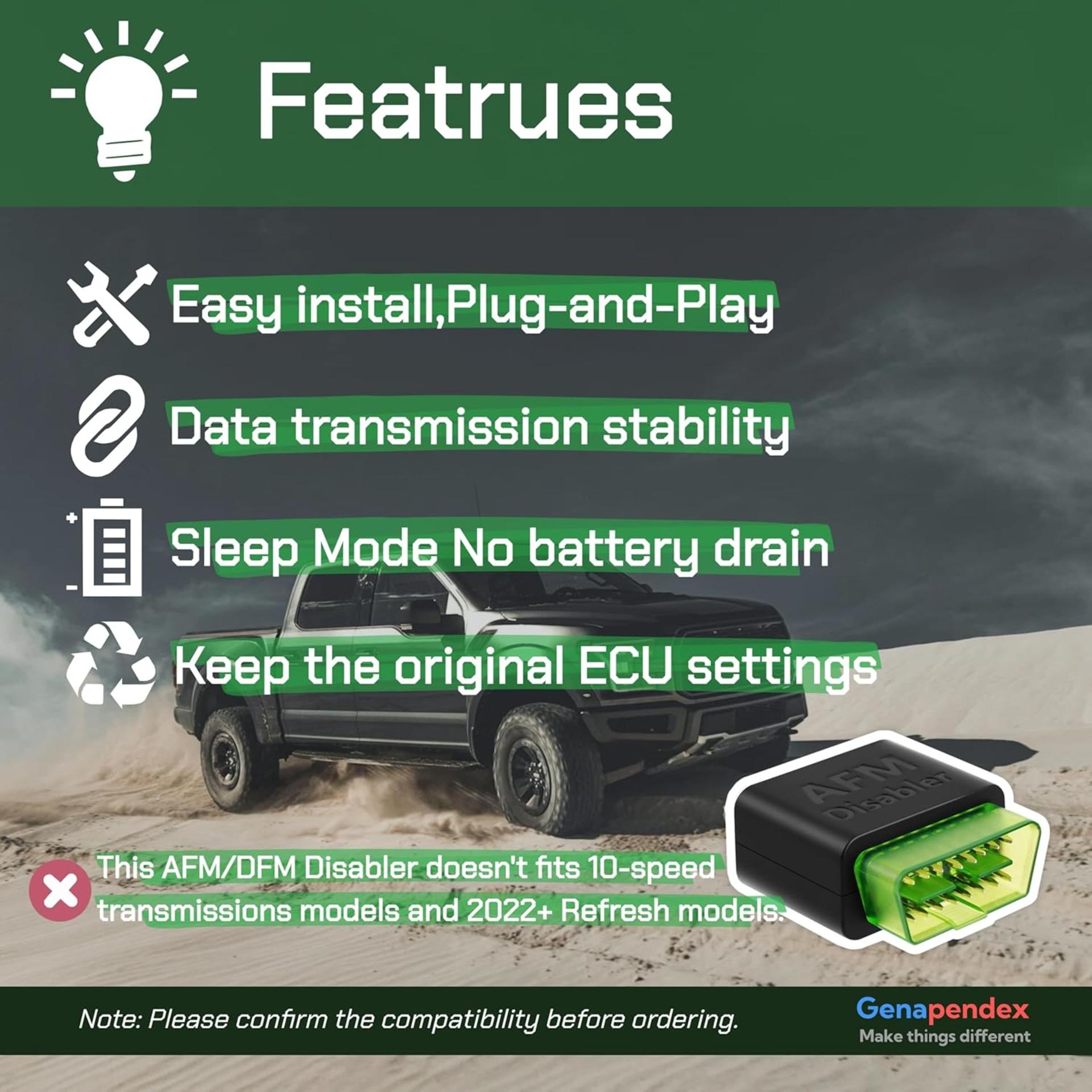 AFM/DFM Disabler for 5.3L & 6.2L V8 Engines, OBDII Plug & Play Device (Black) - 3