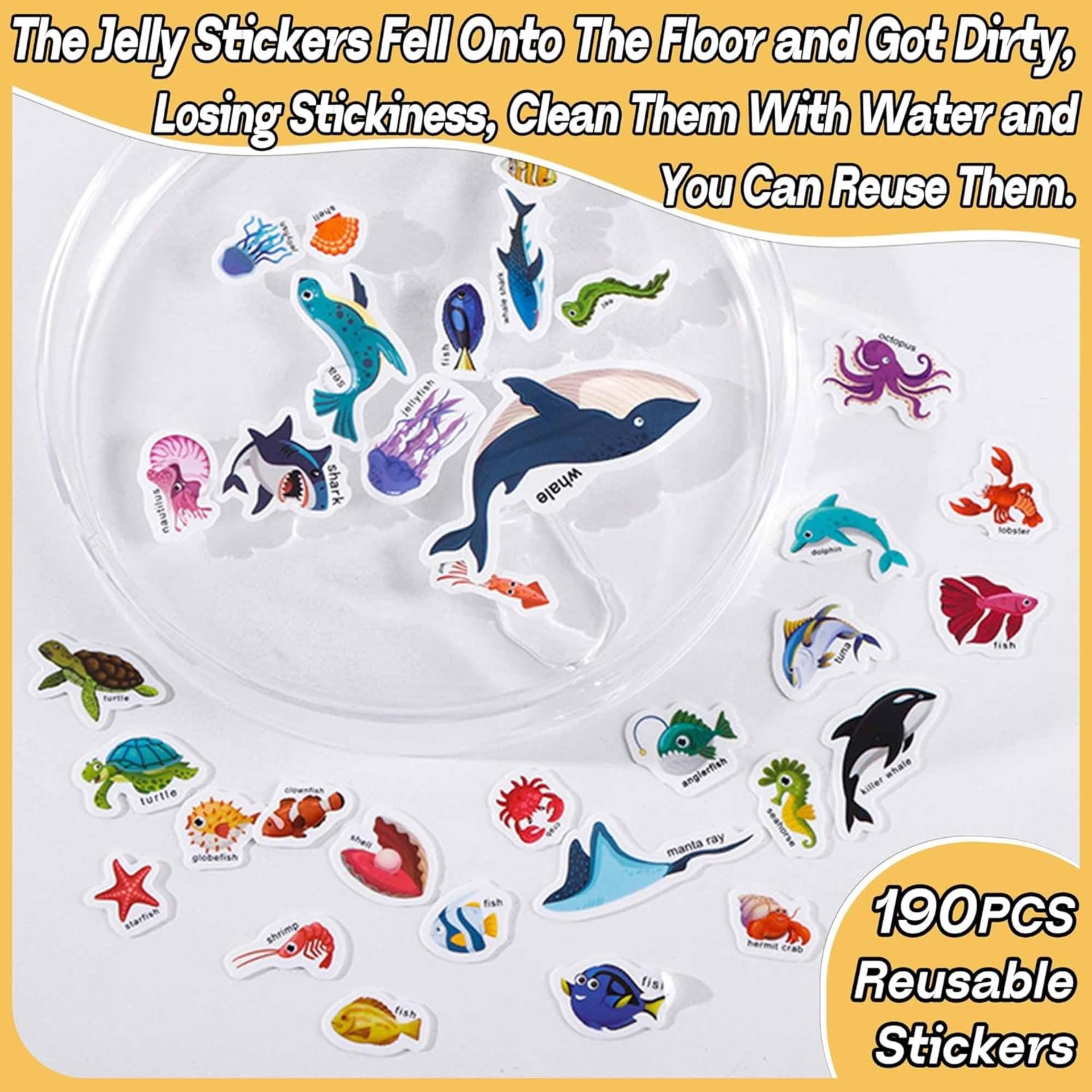 6 Sets Reusable Jelly Sticker Books for Toddlers 1-4, Educational Travel Toys for Boys and Girls - 7