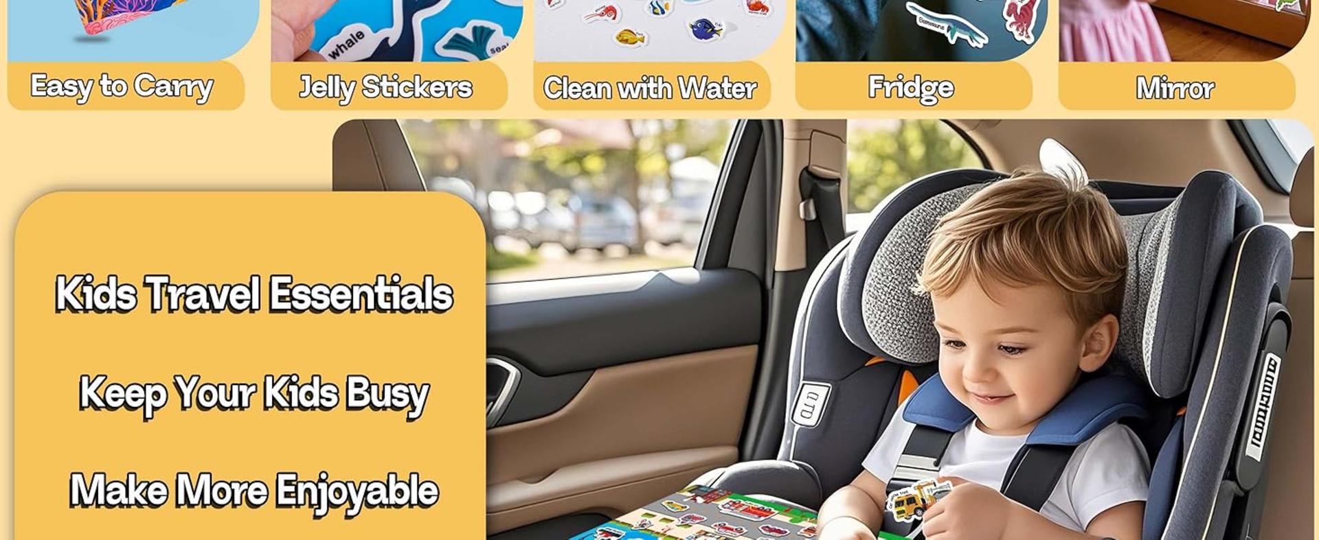 6 Sets Reusable Jelly Sticker Books for Toddlers 1-4, Educational Travel Toys for Boys and Girls detail 6