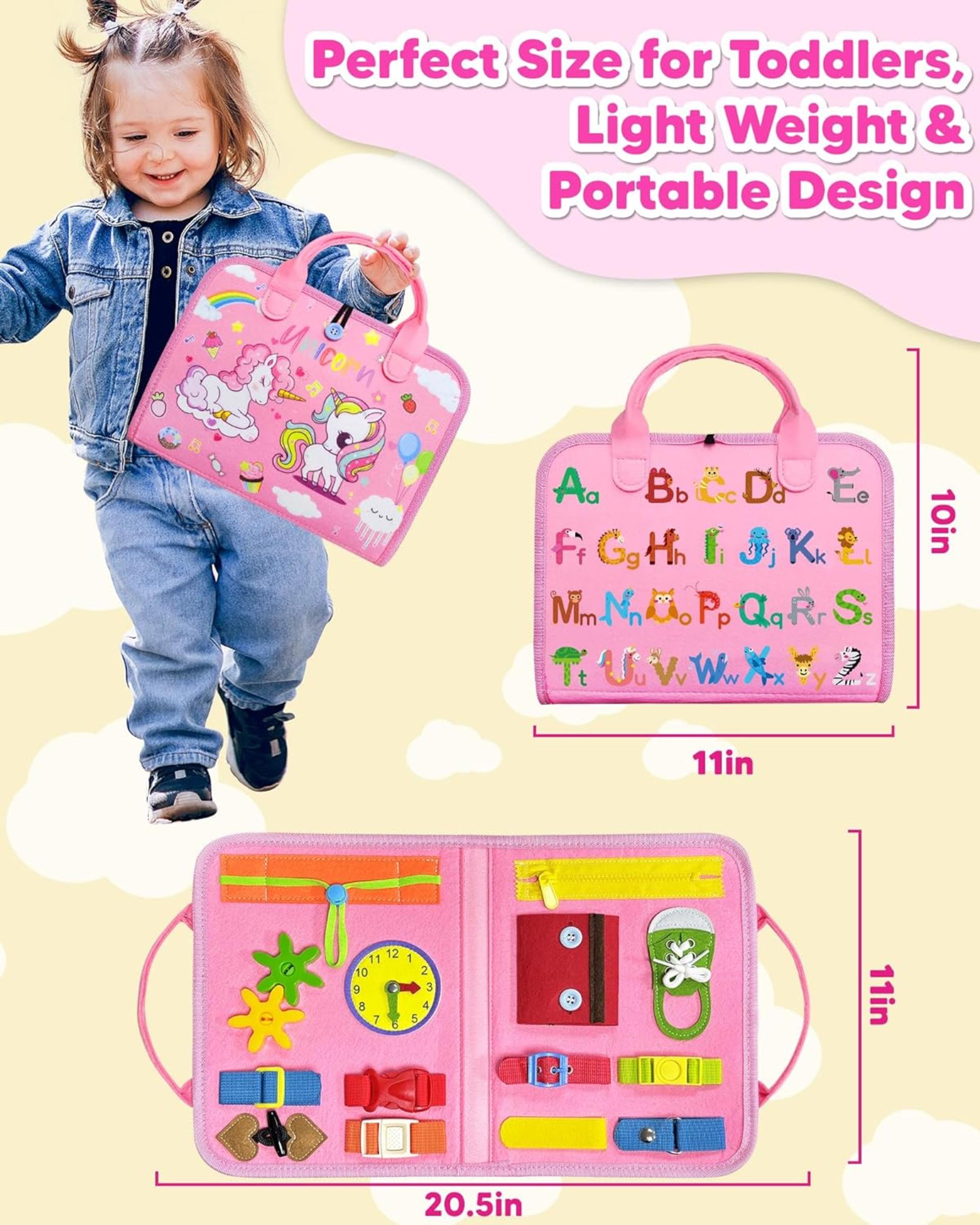 8-Page Montessori Busy Board for Toddlers - Sensory Learning Toy & Travel Activity Book - 6