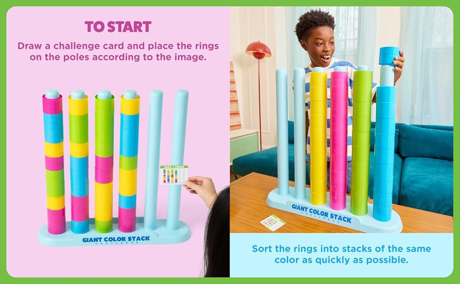 Giant Strategy Stacking Game with 50 Logic Puzzles - Outdoor Backyard and Lawn Activity for Families detail 3