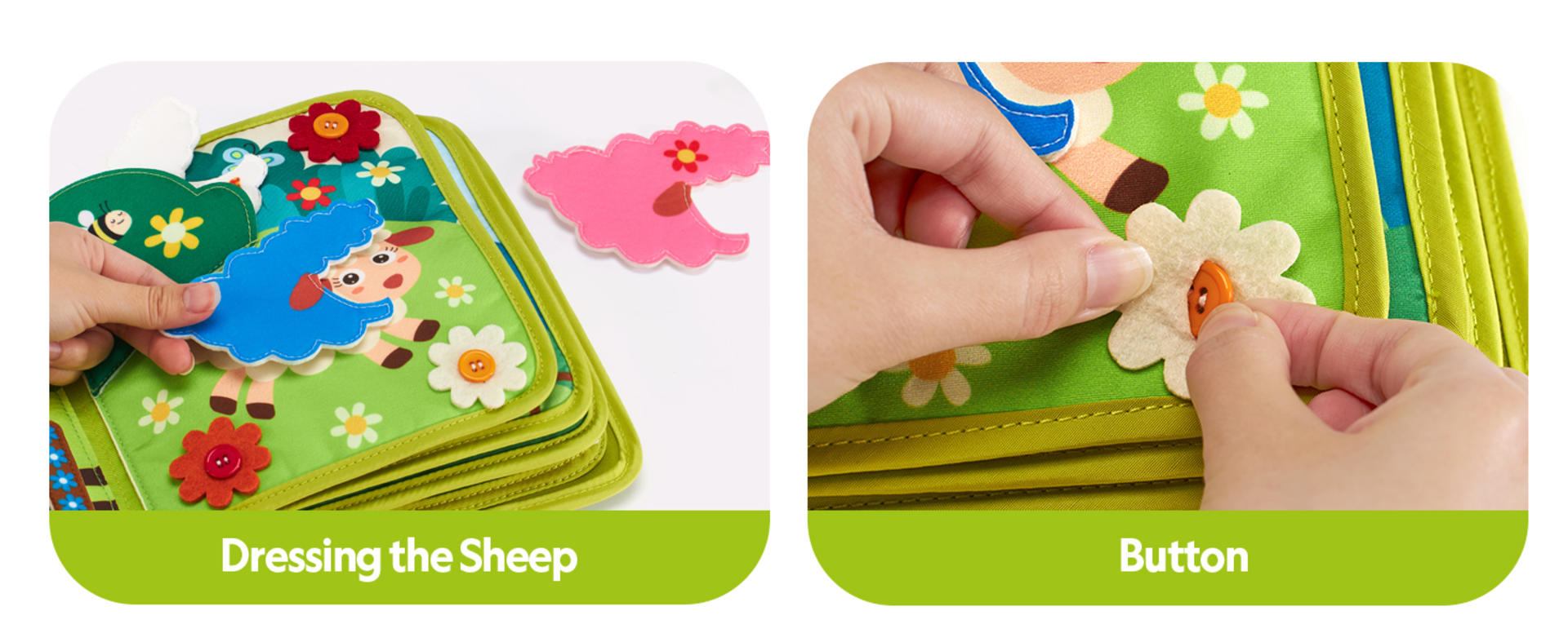 Busy Book for Toddlers 1-3 - Montessori Farm Busy Board for 1 Year Old Boys and Girls detail 8