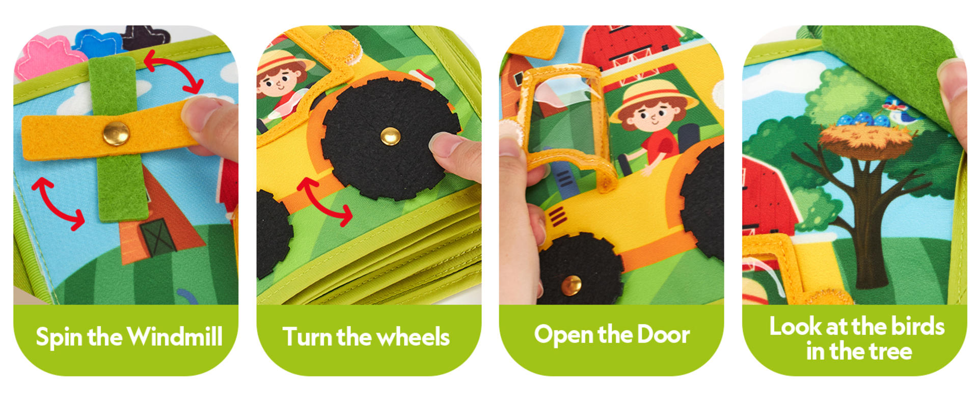 Busy Book for Toddlers 1-3 - Montessori Farm Busy Board for 1 Year Old Boys and Girls detail 10