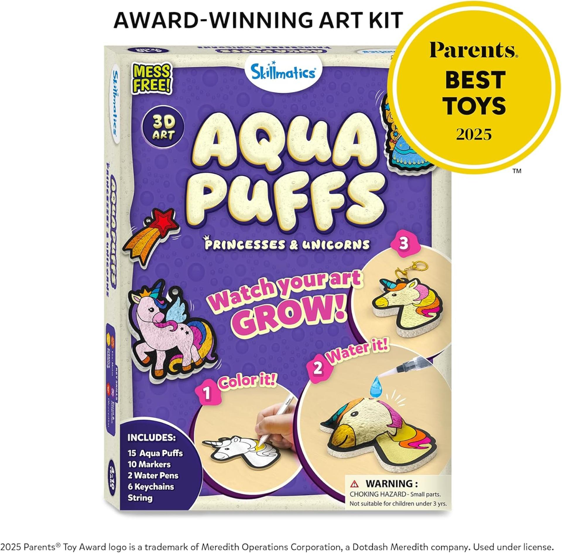 3D Art Kit - Princesses & Unicorns Mess-Free Paint by Number Craft for Kids Ages 4-10 - 4