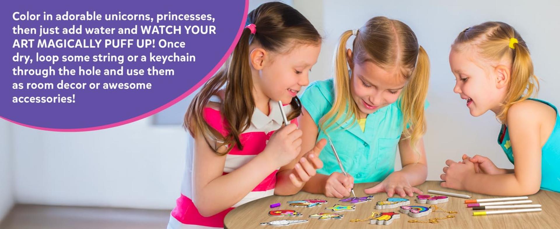 3D Art Kit - Princesses & Unicorns Mess-Free Paint by Number Craft for Kids Ages 4-10 detail 2