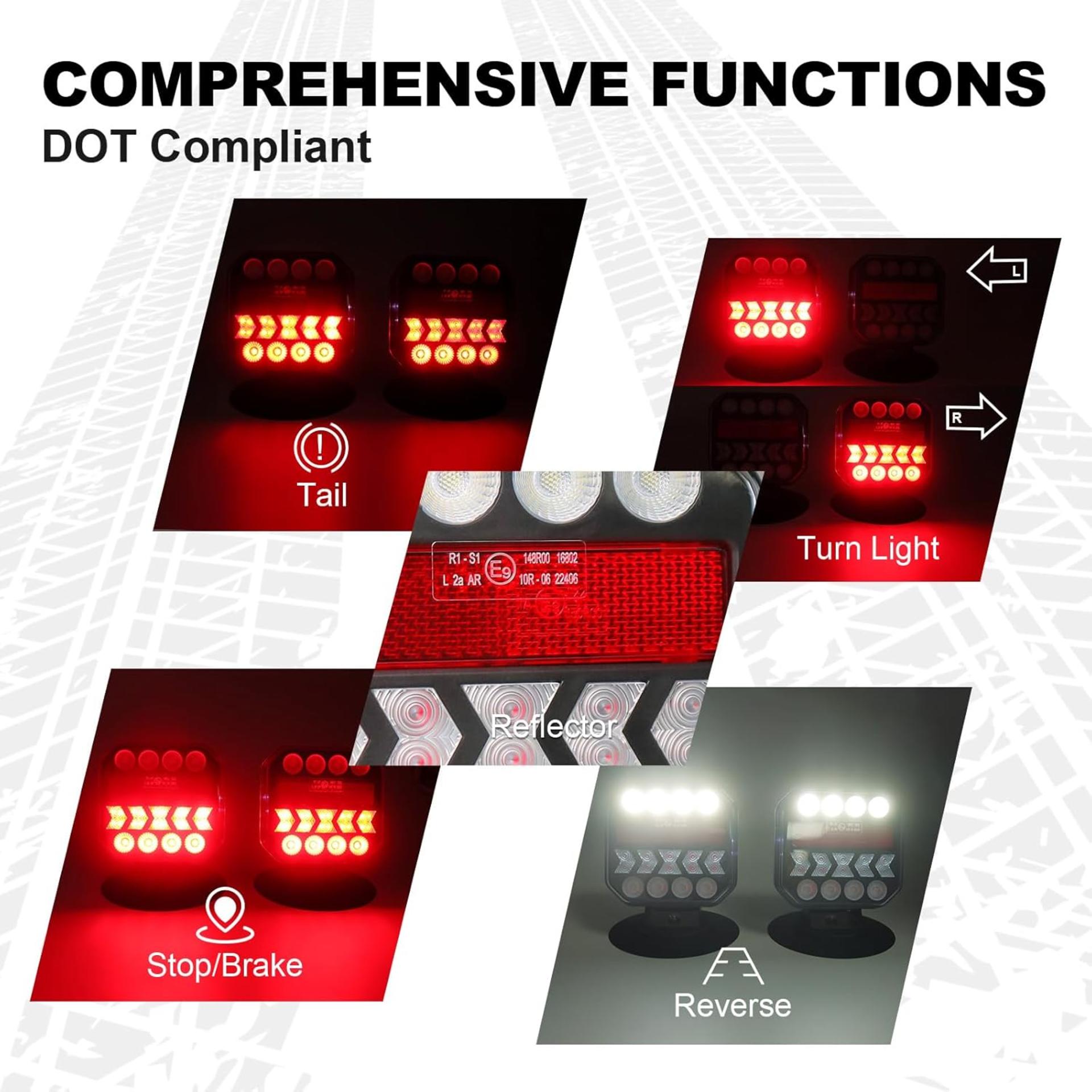 Wireless Trailer Lights 110° Rotatable, Magnetic LED Tail Light Kit for Towing Truck Boat RV - 5