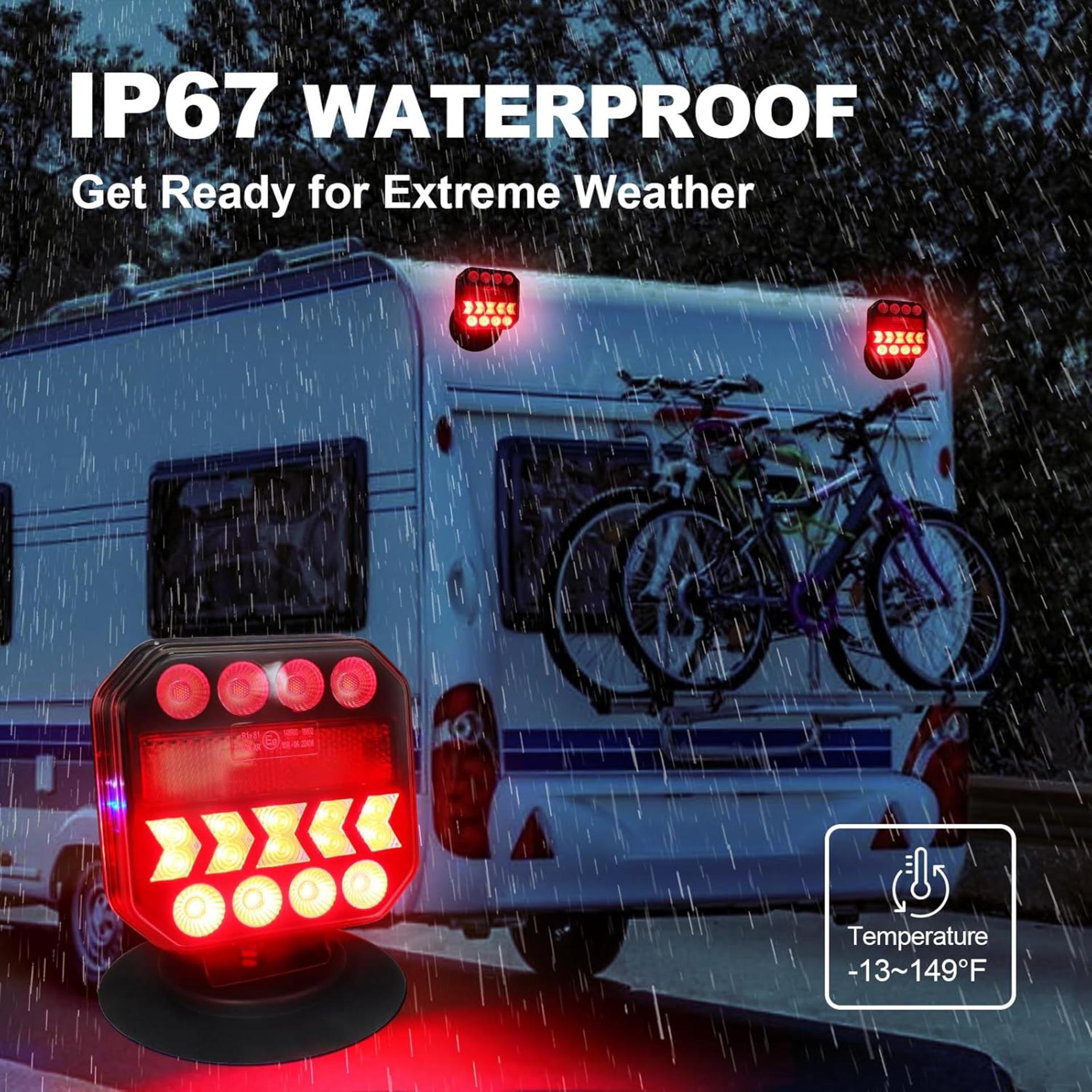 Wireless Trailer Lights 110° Rotatable, Magnetic LED Tail Light Kit for Towing Truck Boat RV - 7