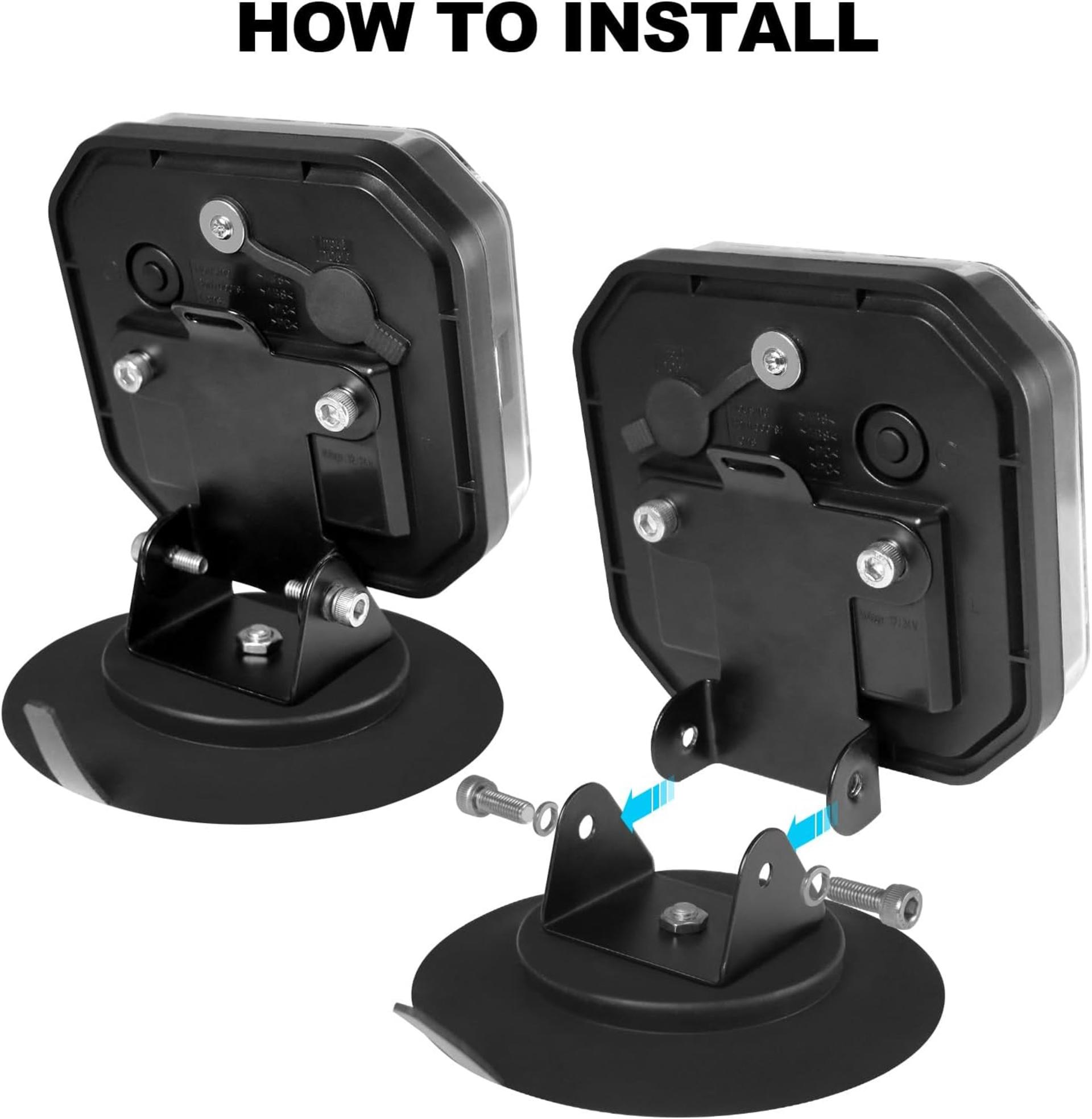 Wireless Trailer Lights 110° Rotatable, Magnetic LED Tail Light Kit for Towing Truck Boat RV - 6