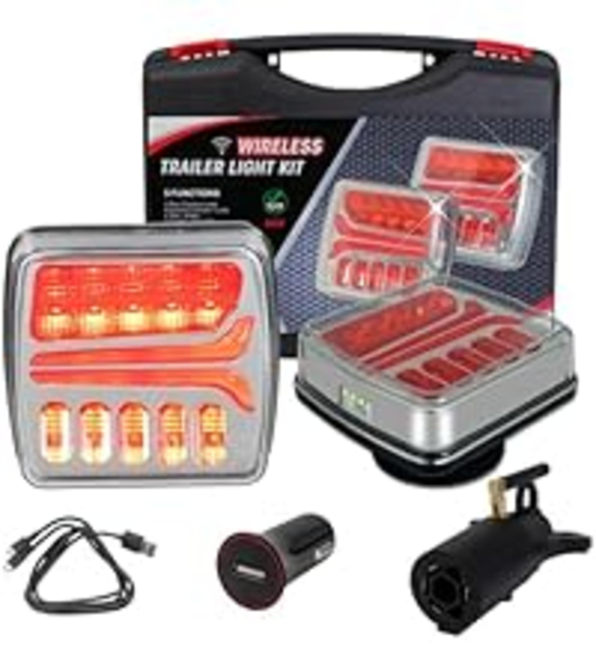 Wireless Trailer Lights 110° Rotatable, Magnetic LED Tail Light Kit for Towing Truck Boat RV detail 10