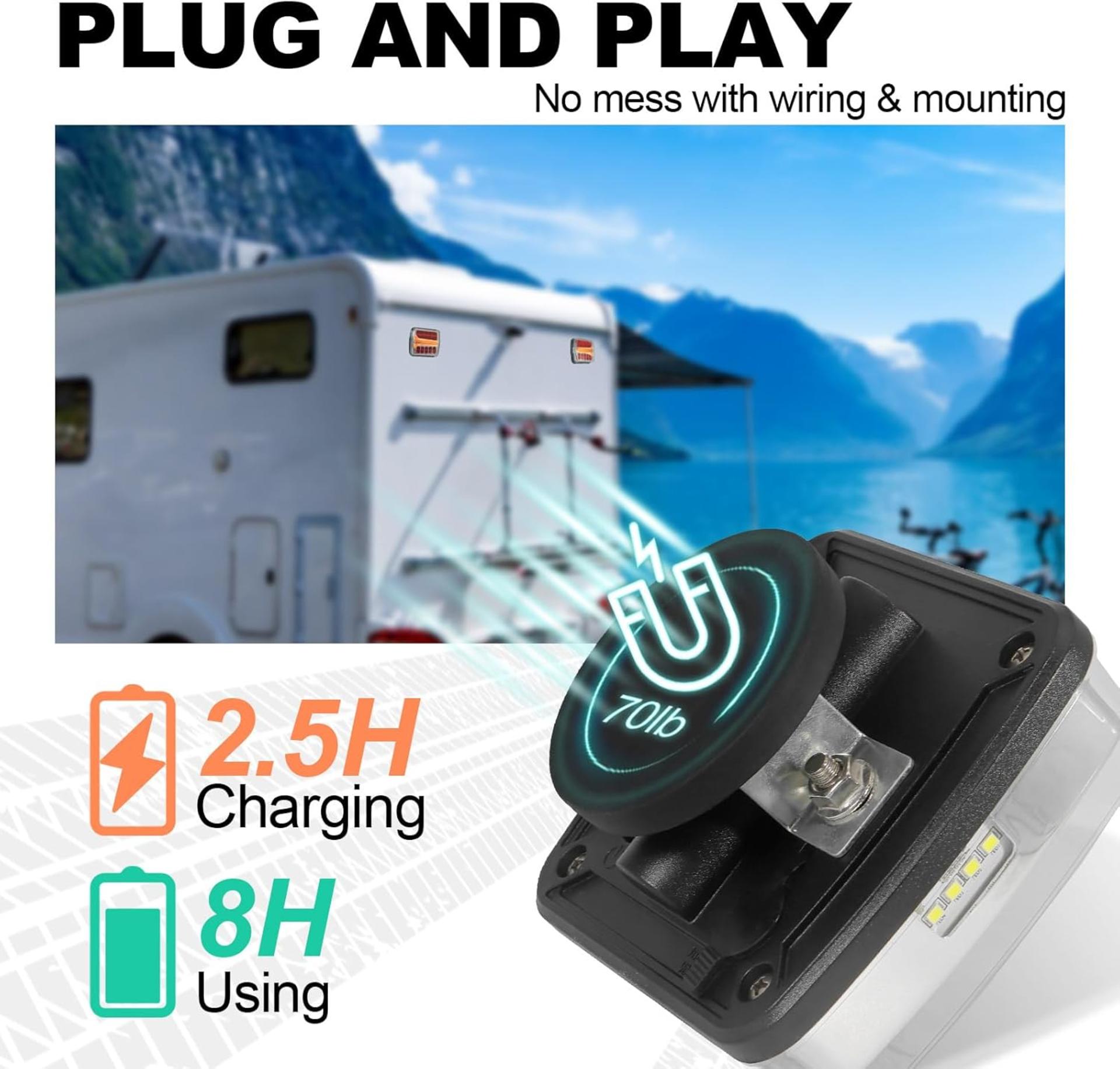 Magnetic Wireless Trailer Lights, Rechargeable LED Towing Light Kit for RV Camper Boat - 3