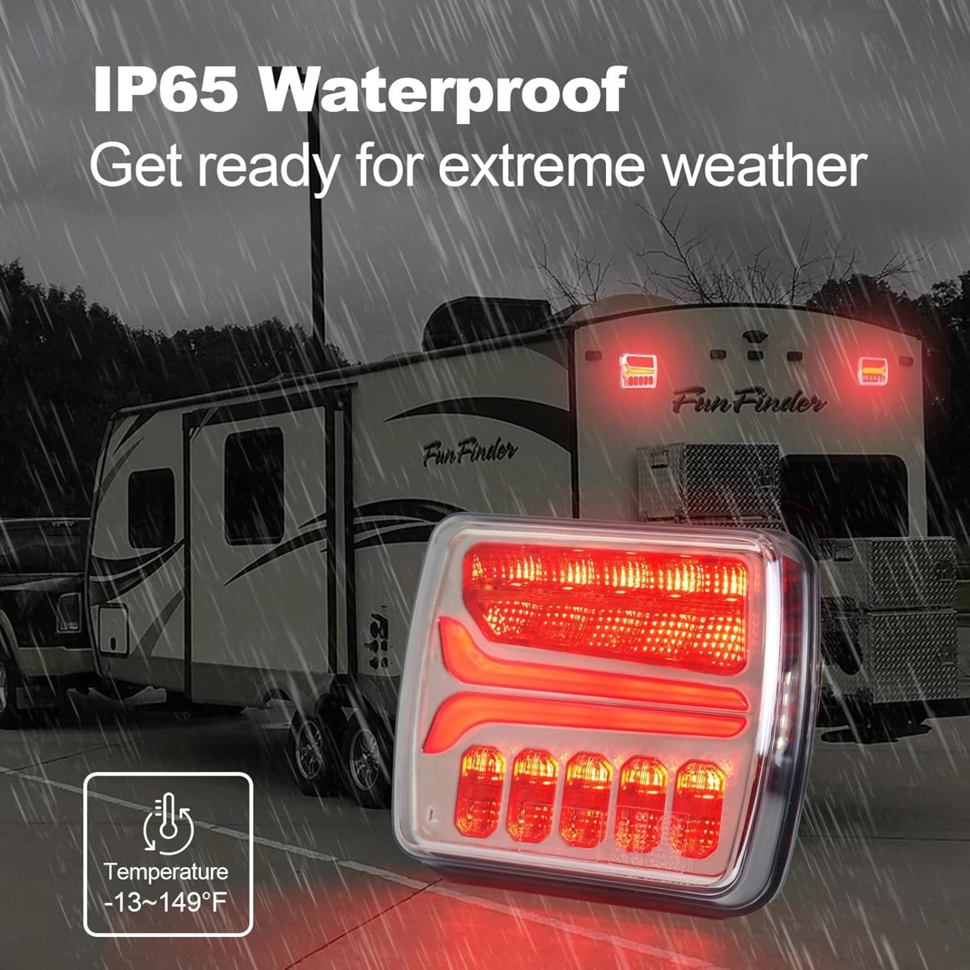 Magnetic Wireless Trailer Lights, Rechargeable LED Towing Light Kit for RV Camper Boat - 6