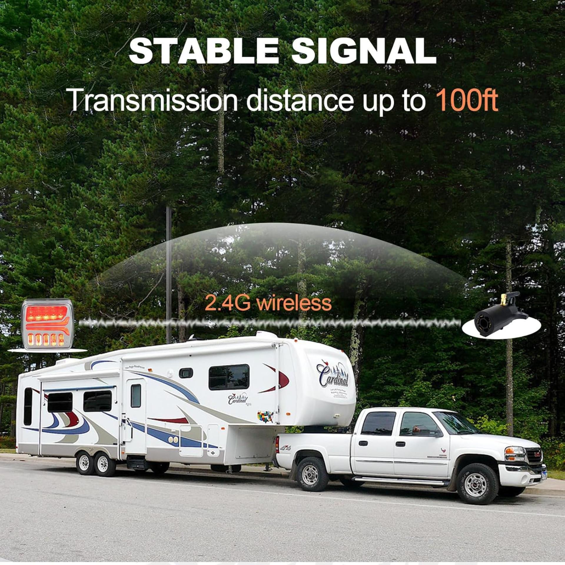 Magnetic Wireless Trailer Lights, Rechargeable LED Towing Light Kit for RV Camper Boat - 7