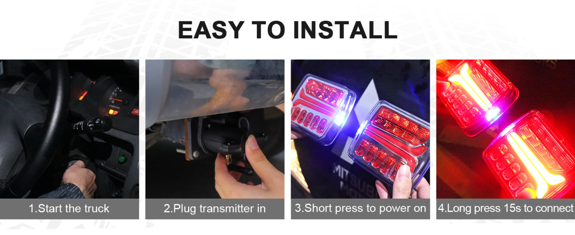 Magnetic Wireless Trailer Lights, Rechargeable LED Towing Light Kit for RV Camper Boat detail 4