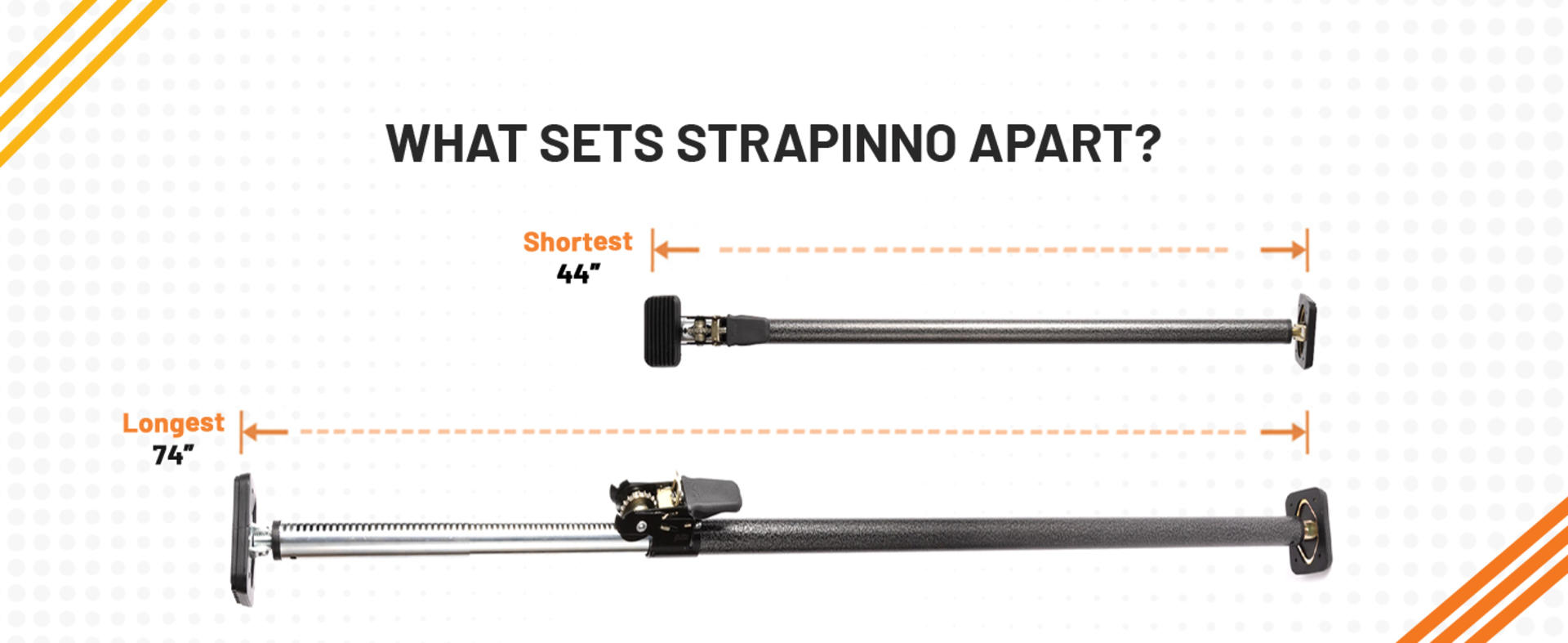 Ratcheting Cargo Bar 44"-74", Non-Slip Truck Bed Divider, Strong 1.25" Tube Adjustable Stabilizer detail 2