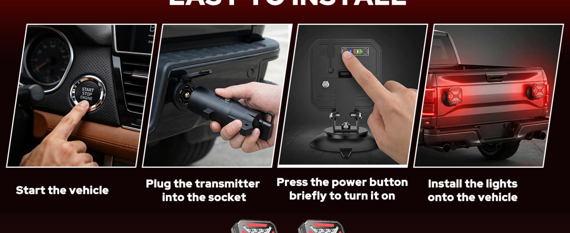 2026 Upgraded 8-in-1 Wireless Trailer Lights, Magnetic LED Tow Lights with 165FT Range detail 4