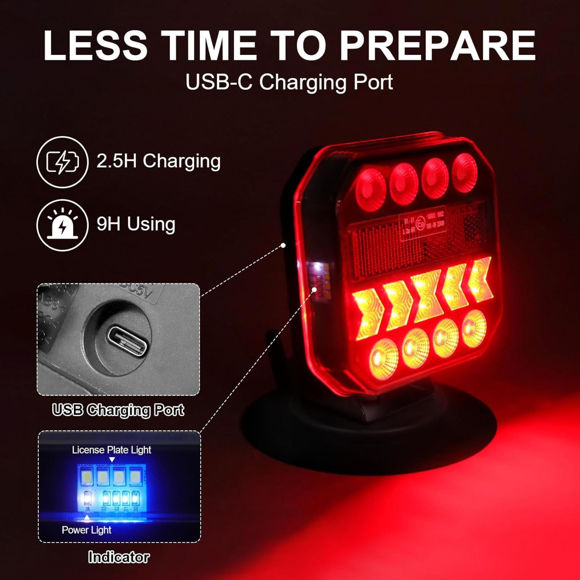 USB-C Wireless Trailer Lights, Adjustable Magnetic Tow Light Kit with Reverse - 4
