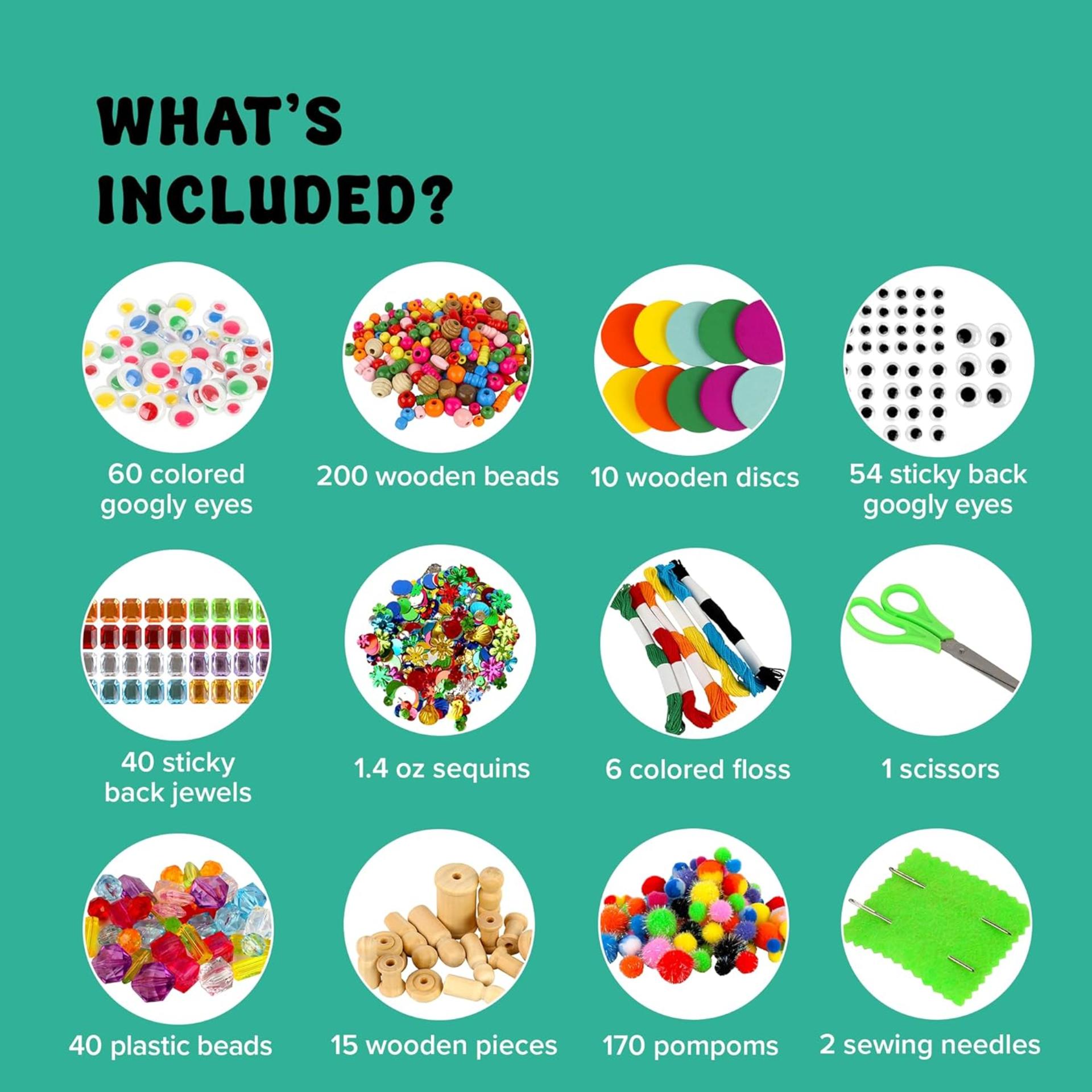 Arts and Craft Kit - 3.8 Pounds of DIY Hobby Supplies for Creative Projects, Ages 4-12 - 3