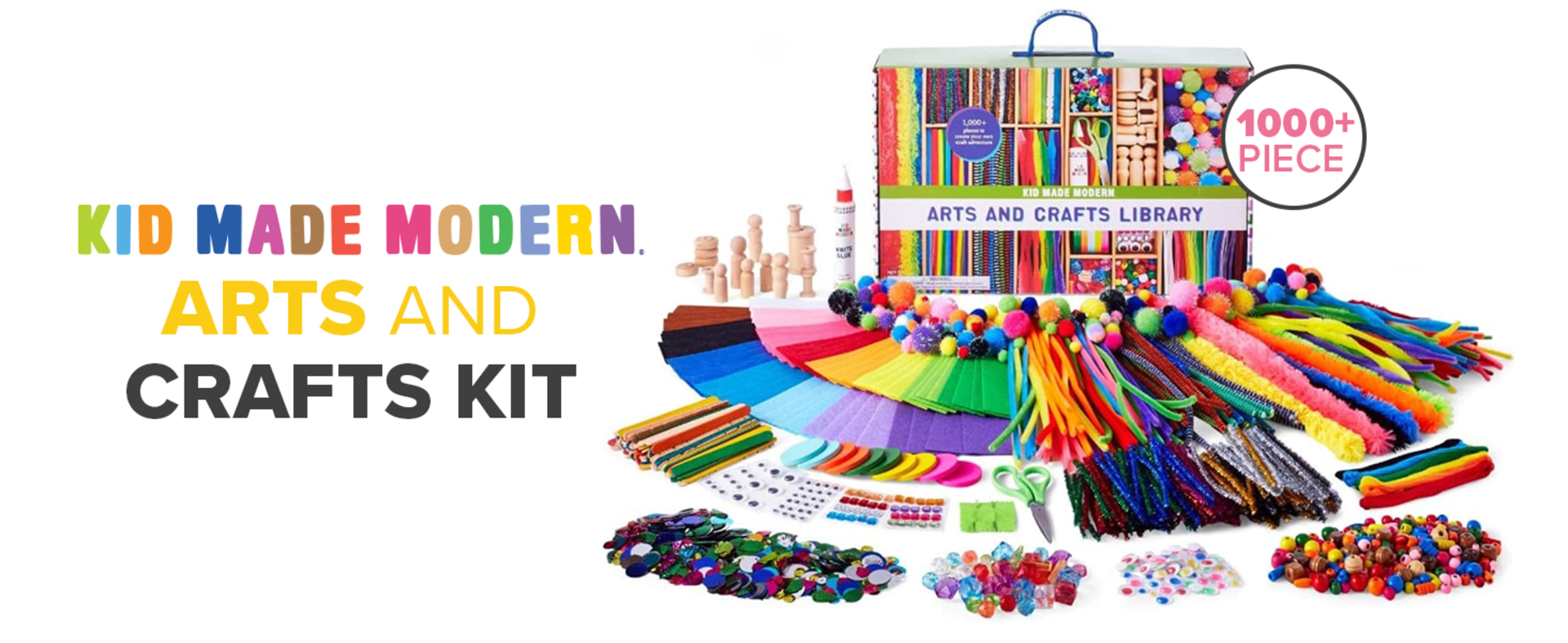 Arts and Craft Kit - 3.8 Pounds of DIY Hobby Supplies for Creative Projects, Ages 4-12 detail 1
