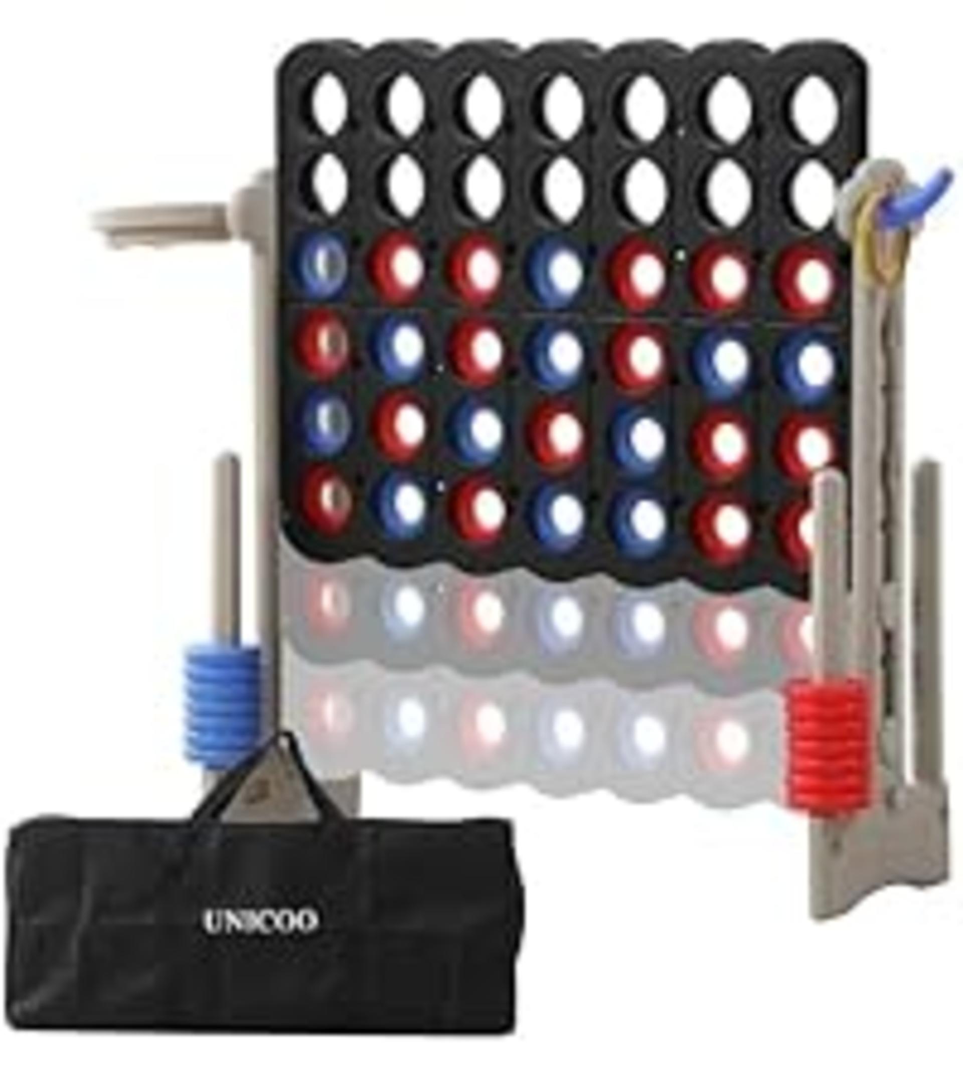 Giant 4-in-a-Row Game with Carry Bag, 3-in-1 Jumbo 4-to-Score Set with Basketball Hoop and Ring Toss detail 9