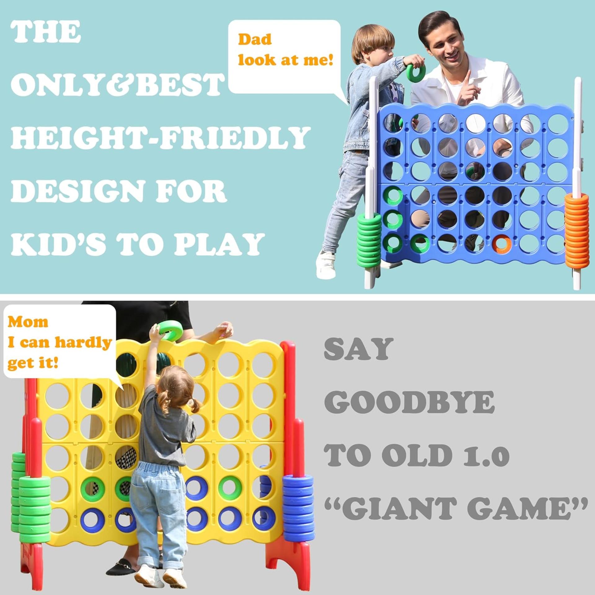 Jumbo 4-to-Score Giant Game Set with Adjustable Height (2.5-3.5 FT) for Kids & Adults - 6