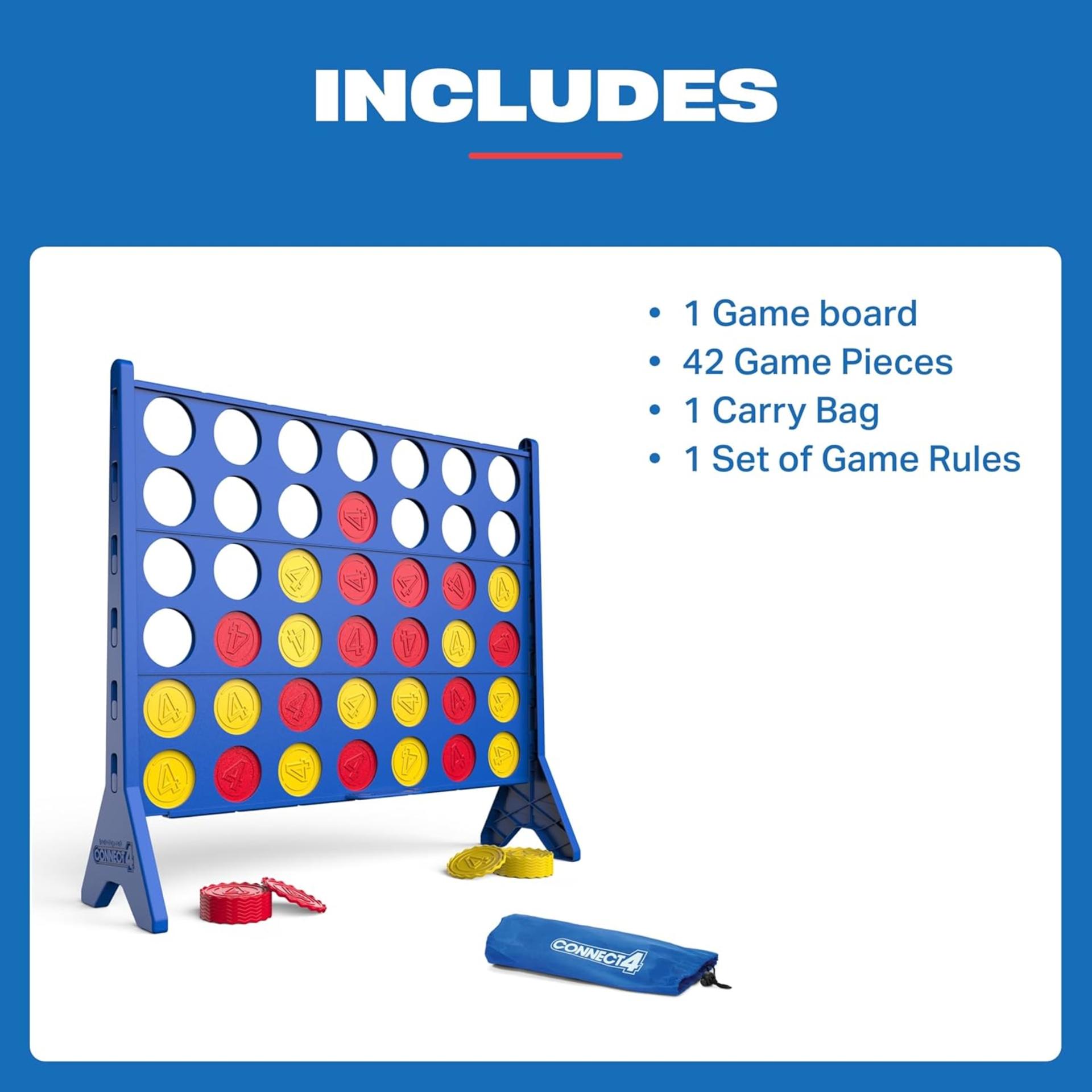 Oversized 4-in-a-Row Strategy Game - Giant Outdoor Edition with 42 Discs and Slide-Release Reset - 6