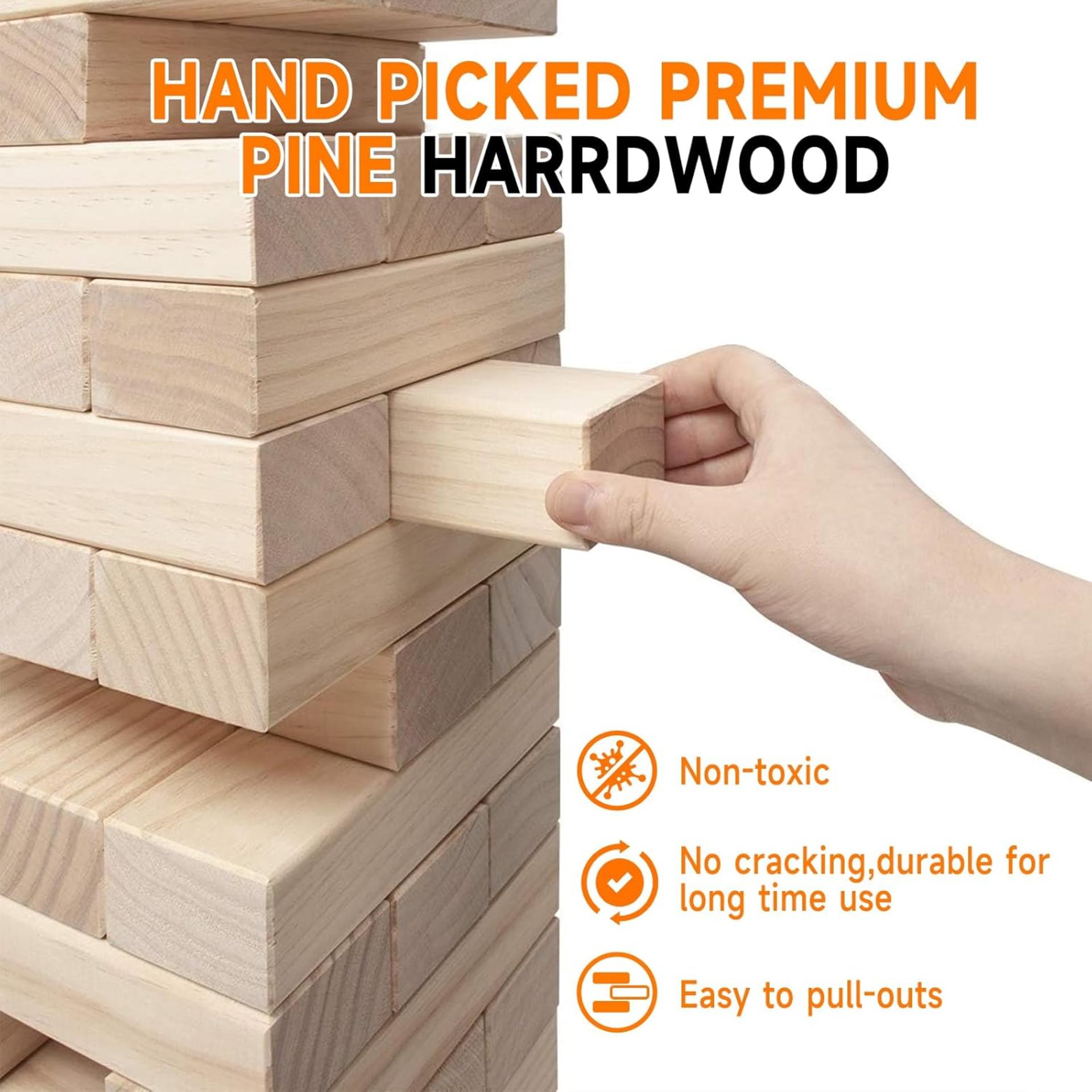 Giant Tumbling Tower Stacking Game - Premium Pine Wood Blocks (1.77ft to 4+ft) - 3